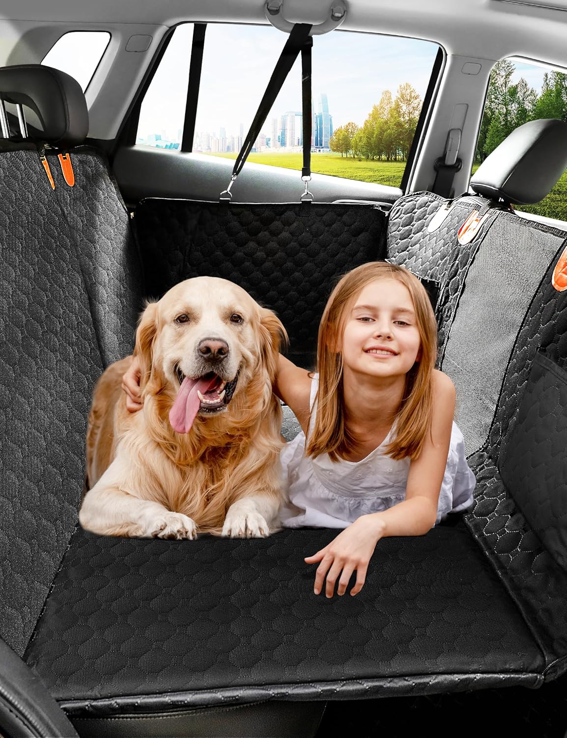 Meowant Dog Car Seat Cover for Back Seat, Waterproof Seat Cover Hammock with Saf...