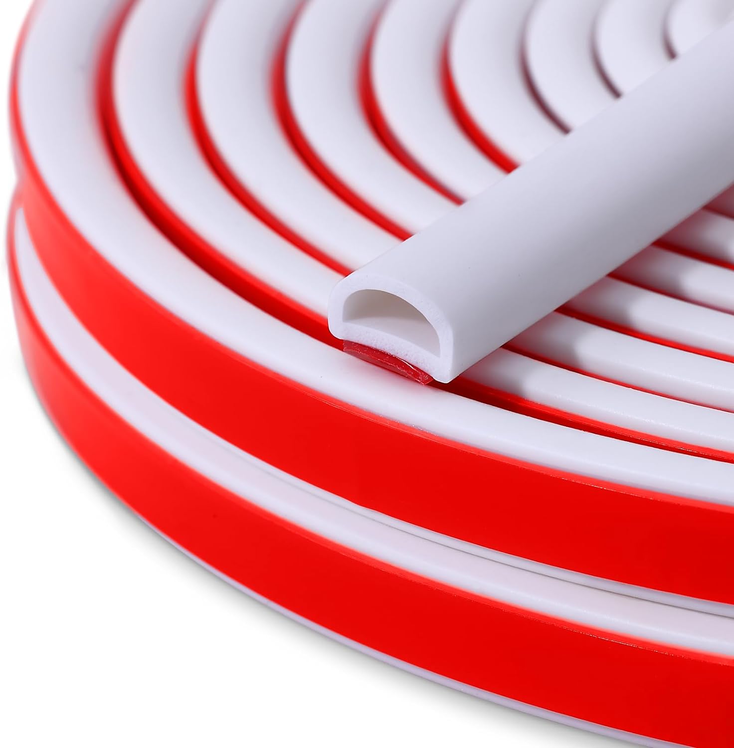 【New Upgrade】Silicone Weather Stripping Door Seal, 19.7 Feet Self Adhesive D-S...