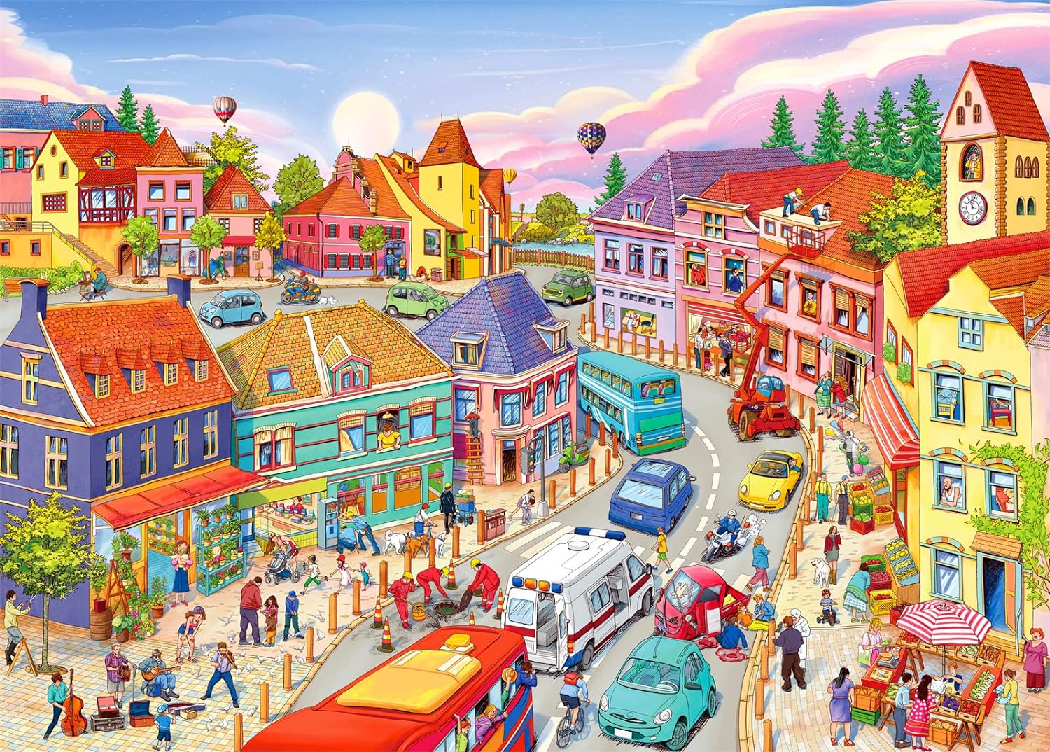 Small Town Life Jigsaw Puzzles for Adults 1000 Pie...