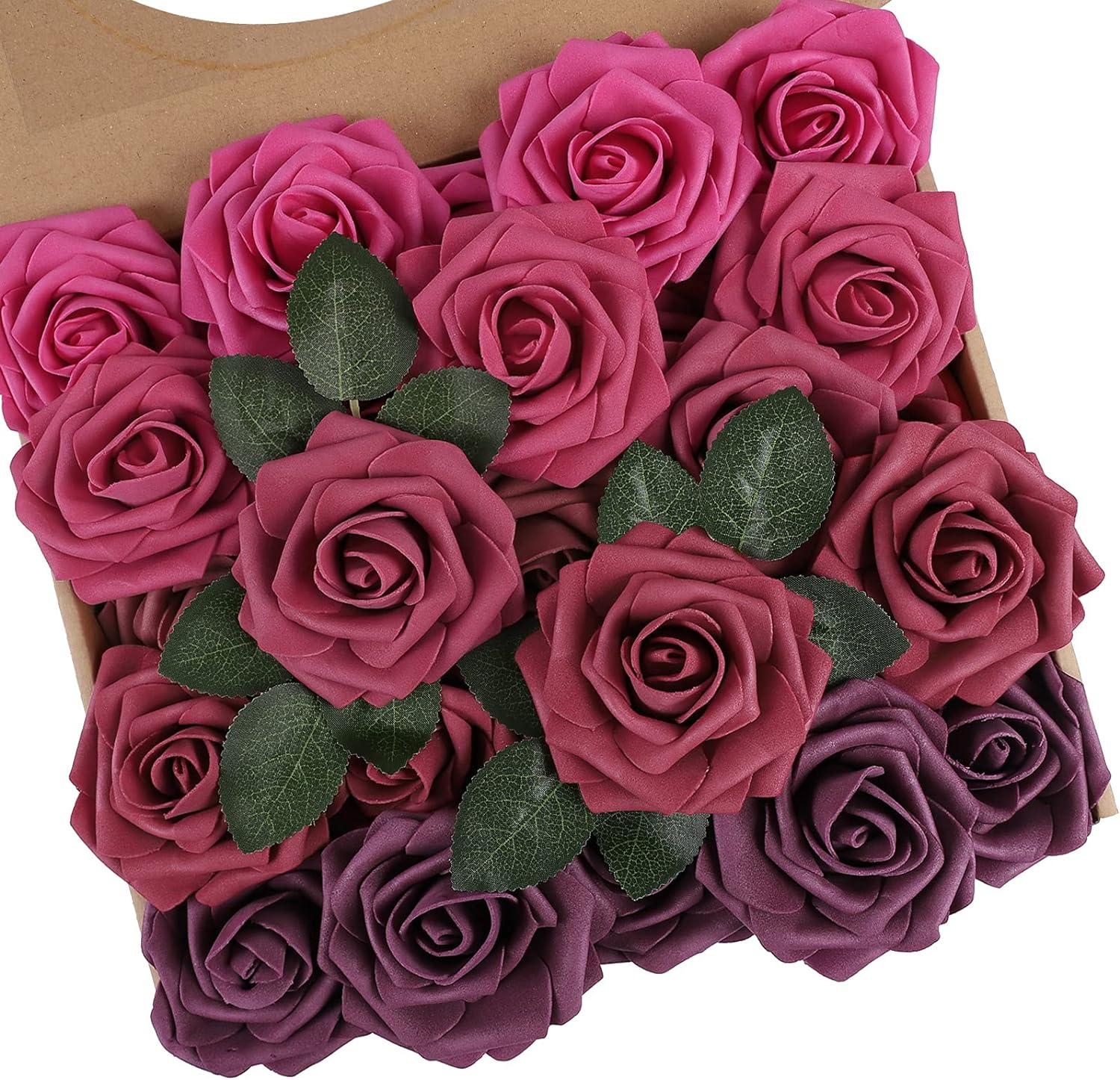 N&T NIETING Artificial Flowers Roses, 25Pcs Real Touch Foam Roses Decoration DIY...