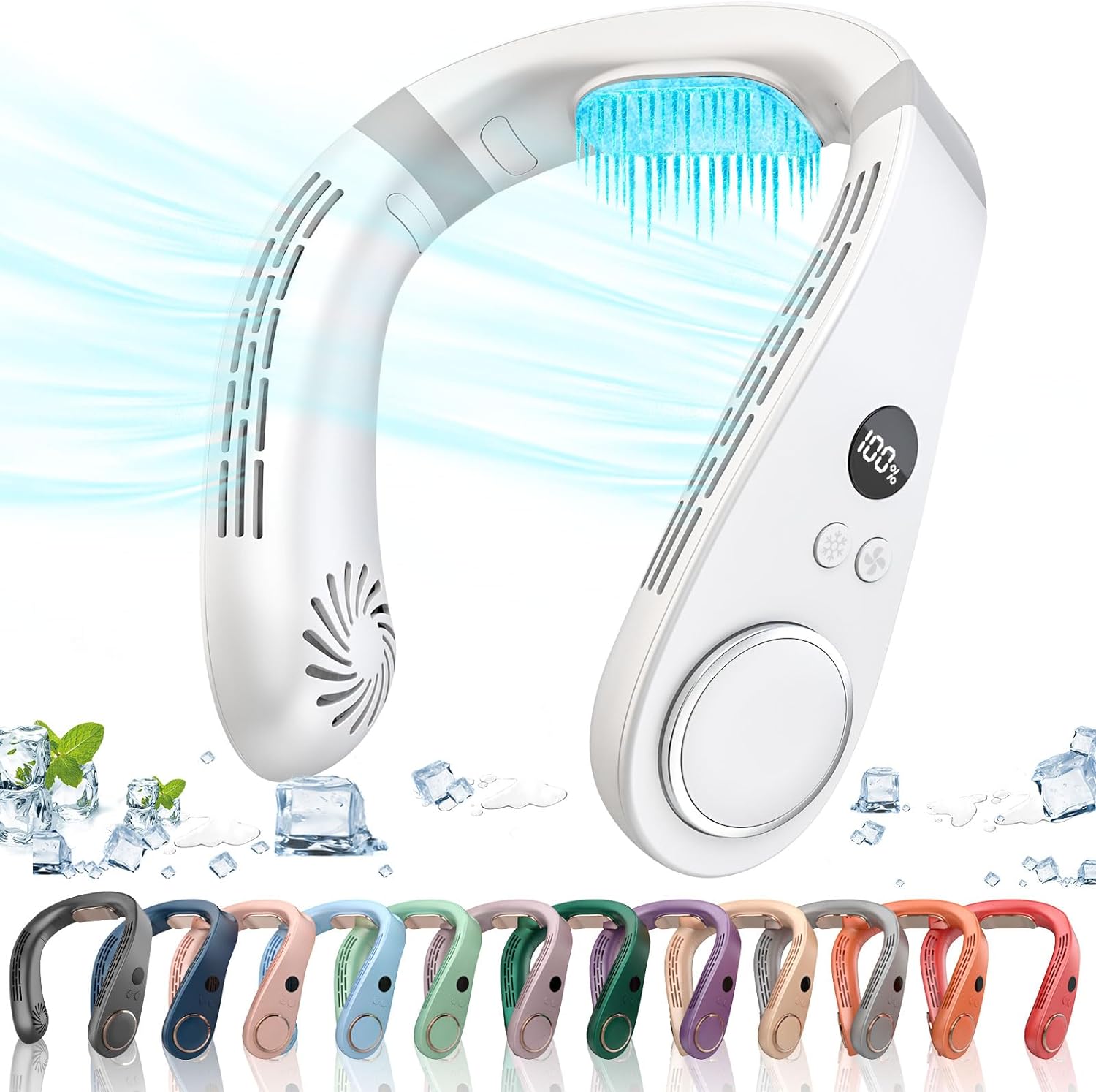 Neck Air Conditioner,5500mAh Neck Fan Rechargeable Battery Operated Metal Coolin...