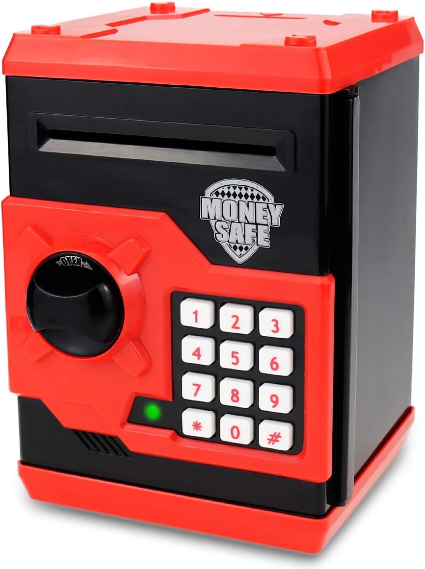 Qwifyu Kids Piggy Bank, Money Bank with Electronic Lock Auto Scroll Paper Money...