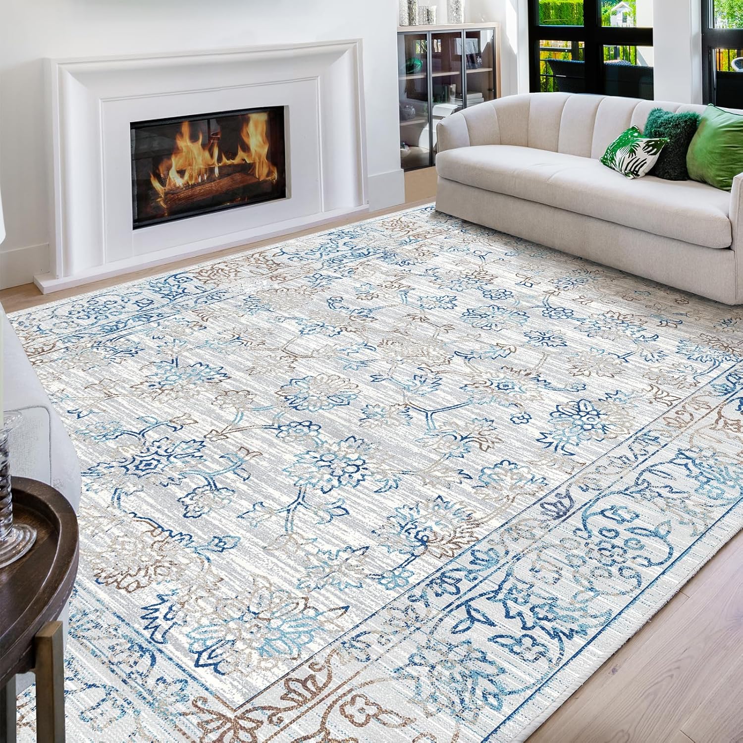 Vamcheer Vintage Washable Area Rug 5x7 - Classic Chenille Rugs for Living Room B...