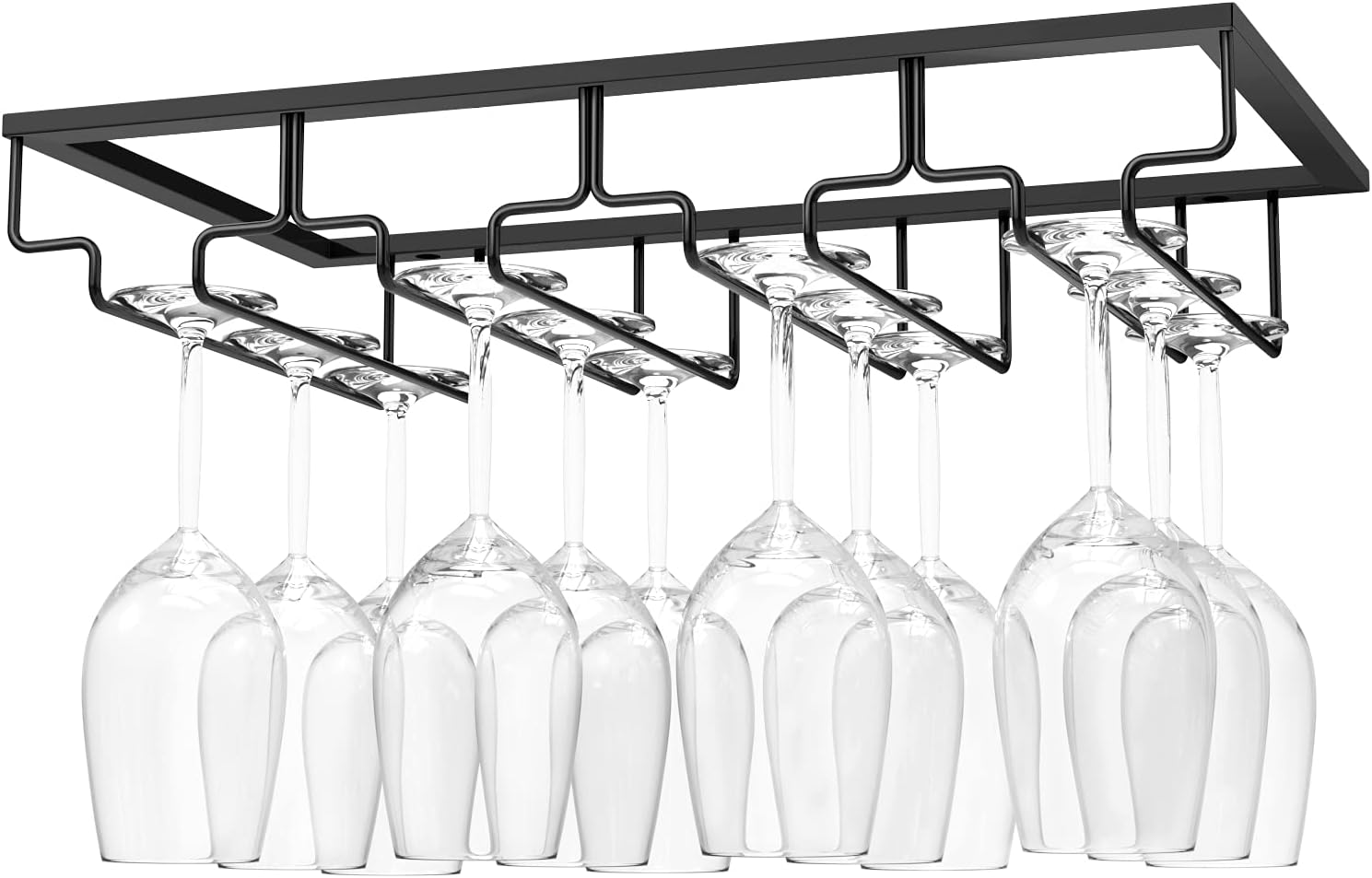 Nuovoware Wine Glass Rack, 4 Rows Wine Glass Holder Storage Hanger Metal Organiz...