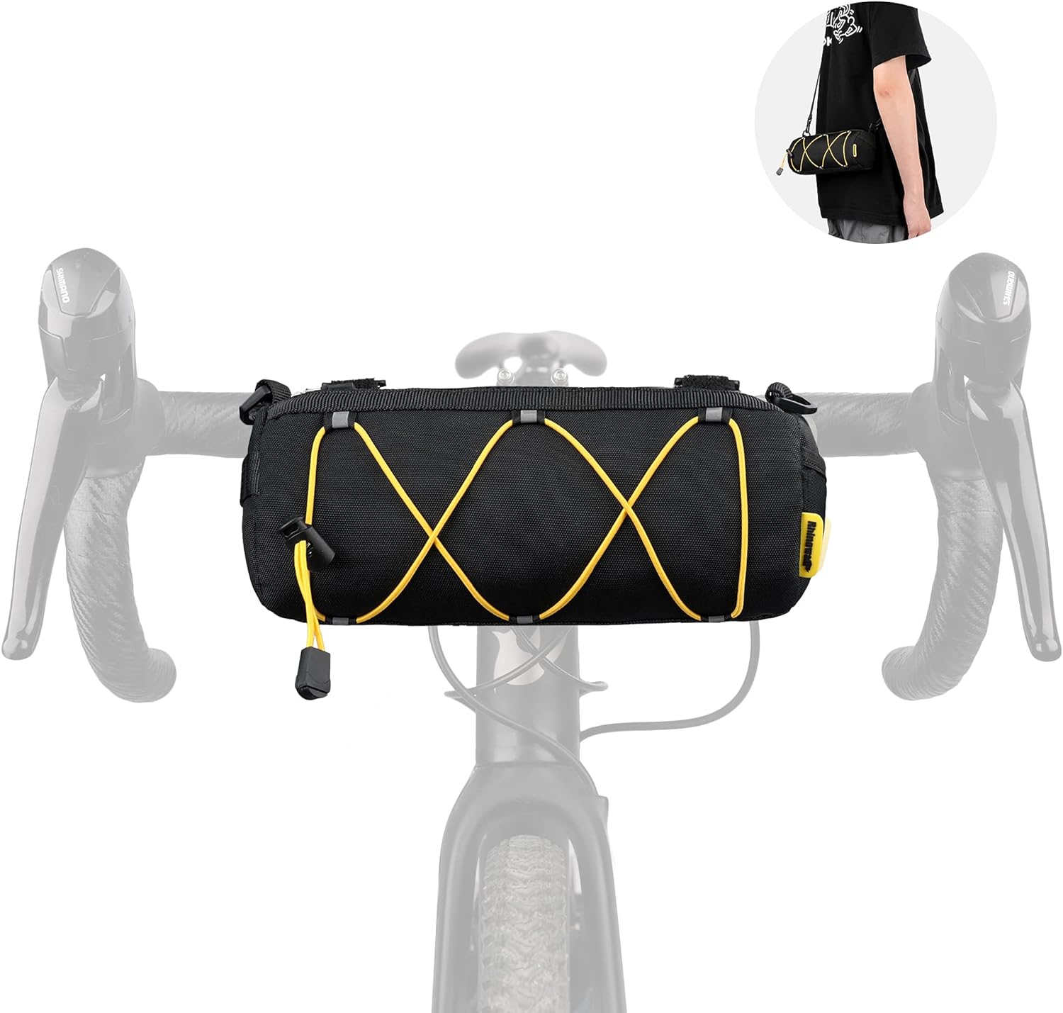 Rhinowalk Bike Handlebar Bag Bicycle Front Bag Shoulder Bag Storage Bag with Sho...