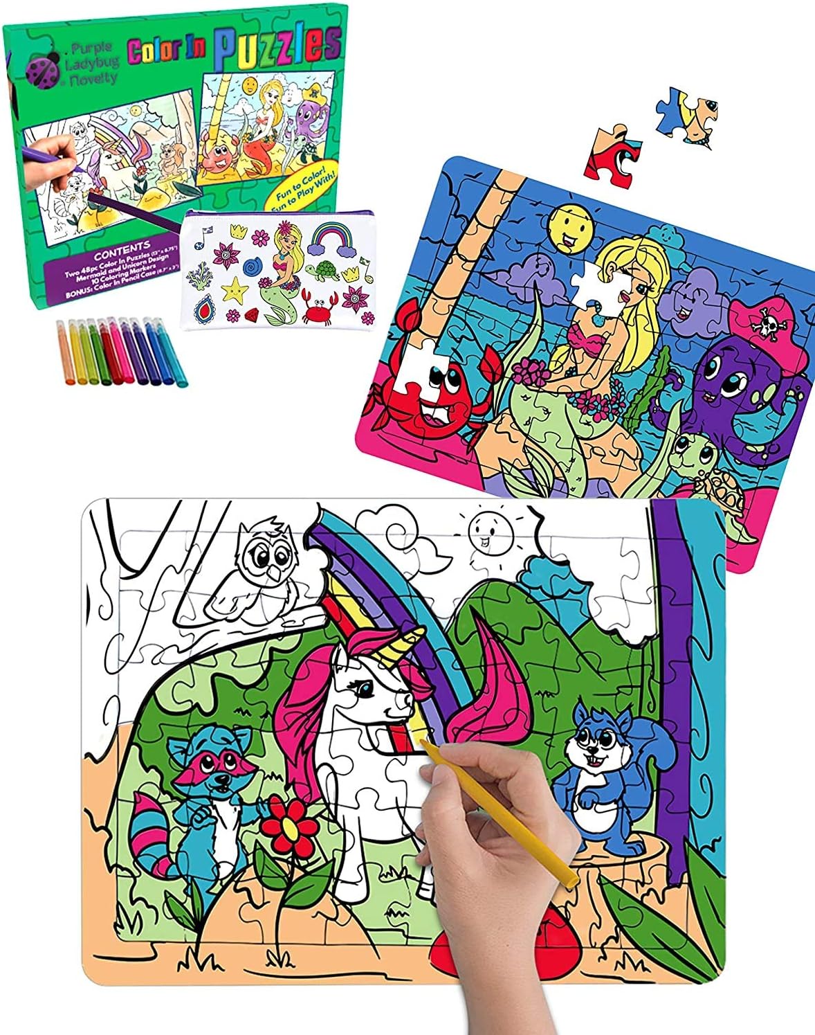 PURPLE LADYBUG Jigsaw Puzzles for Kids Craft Kits - Creative Birthday Gifts for...