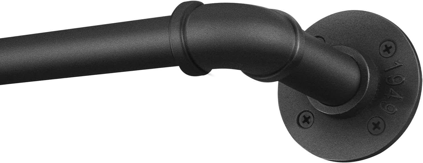 Black Curtain Rods, Curtain Rods for Windows 32 to 72, 1 Inch Pipe Curtain Rods,...