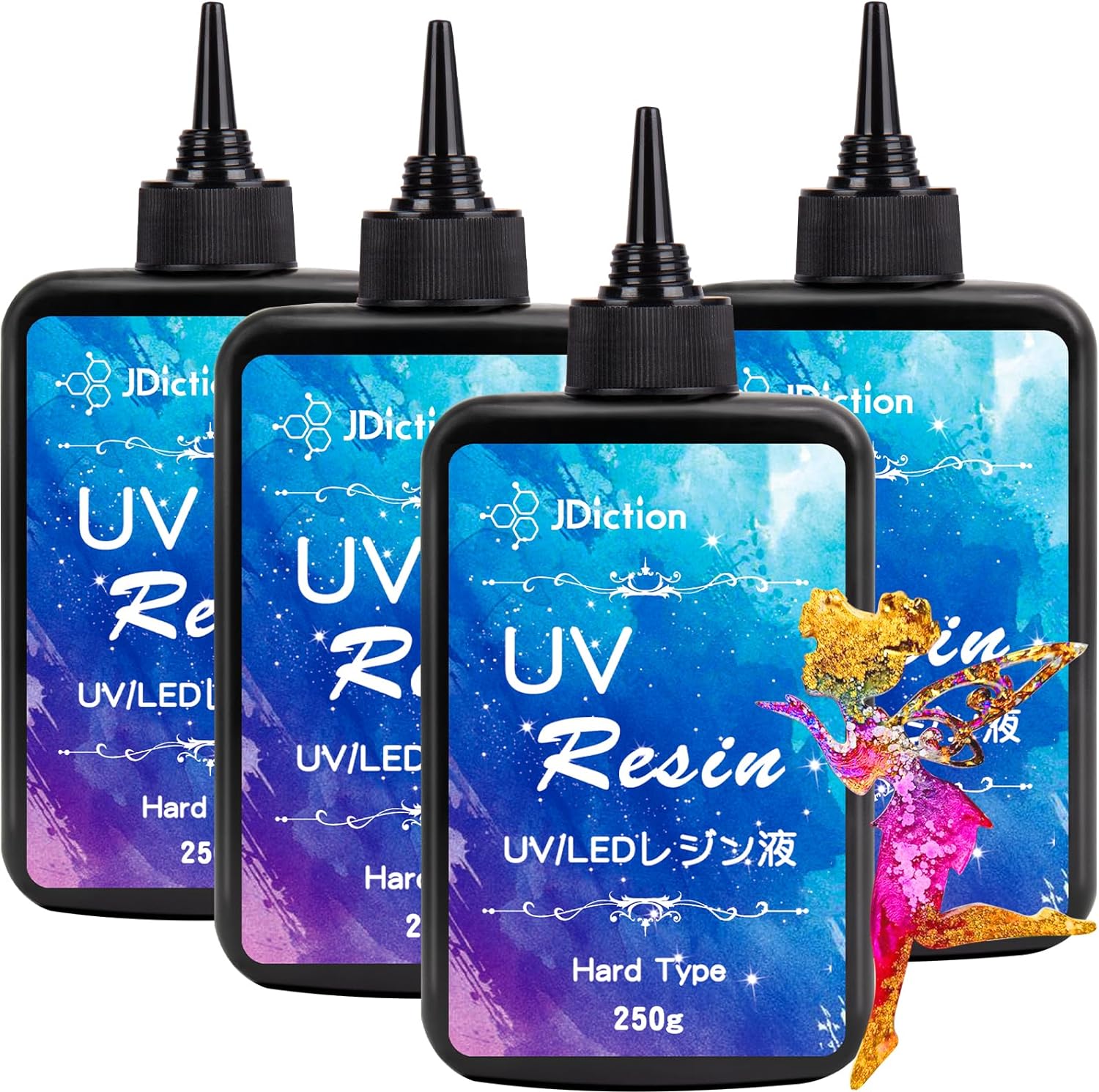 JDiction 1000g UV Resin, Ultra Clear Advanced UV Resin Solar Cure Hard UV Resin...