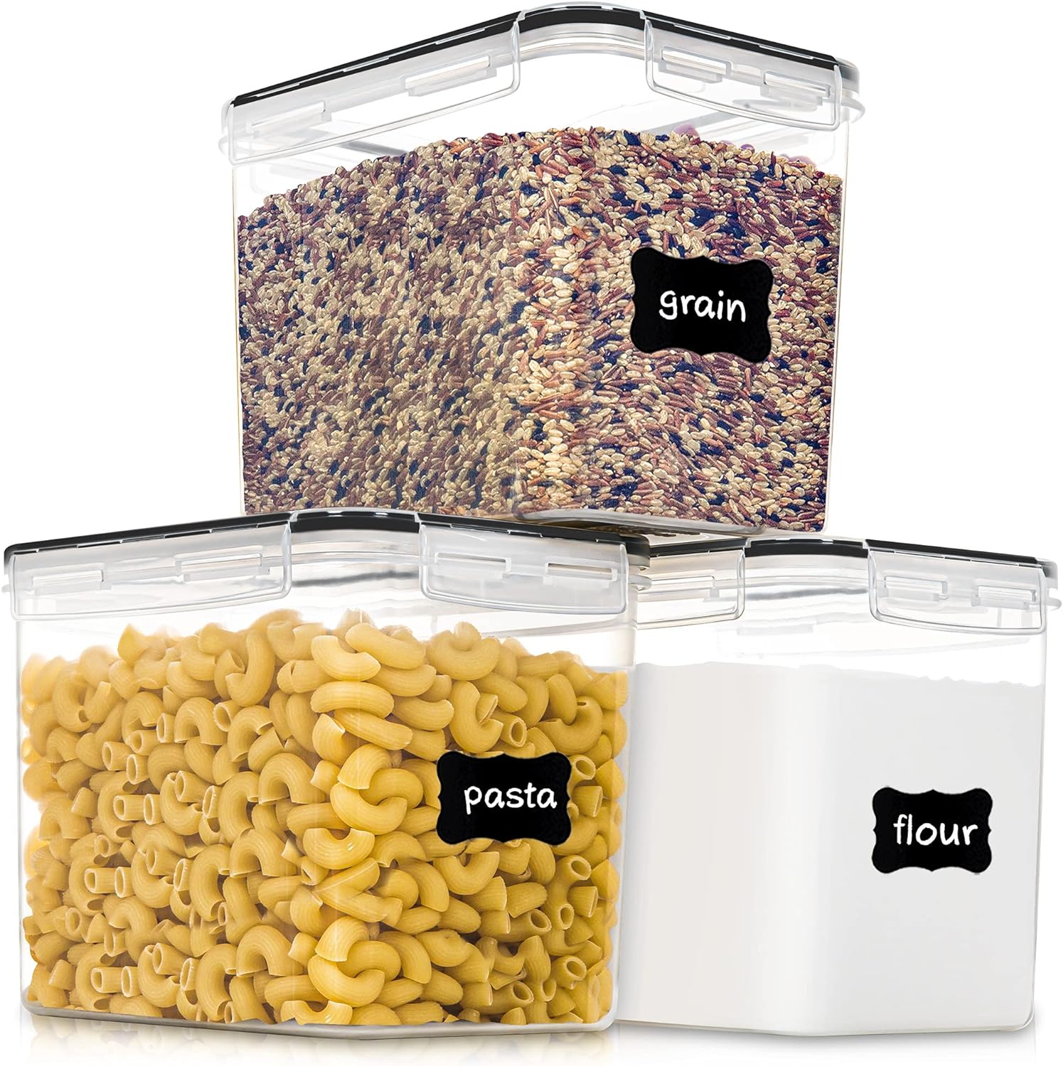 Medium Food Storage Containers with Lids Airtight 3.6L /121.7Oz, for Flour, Suga...