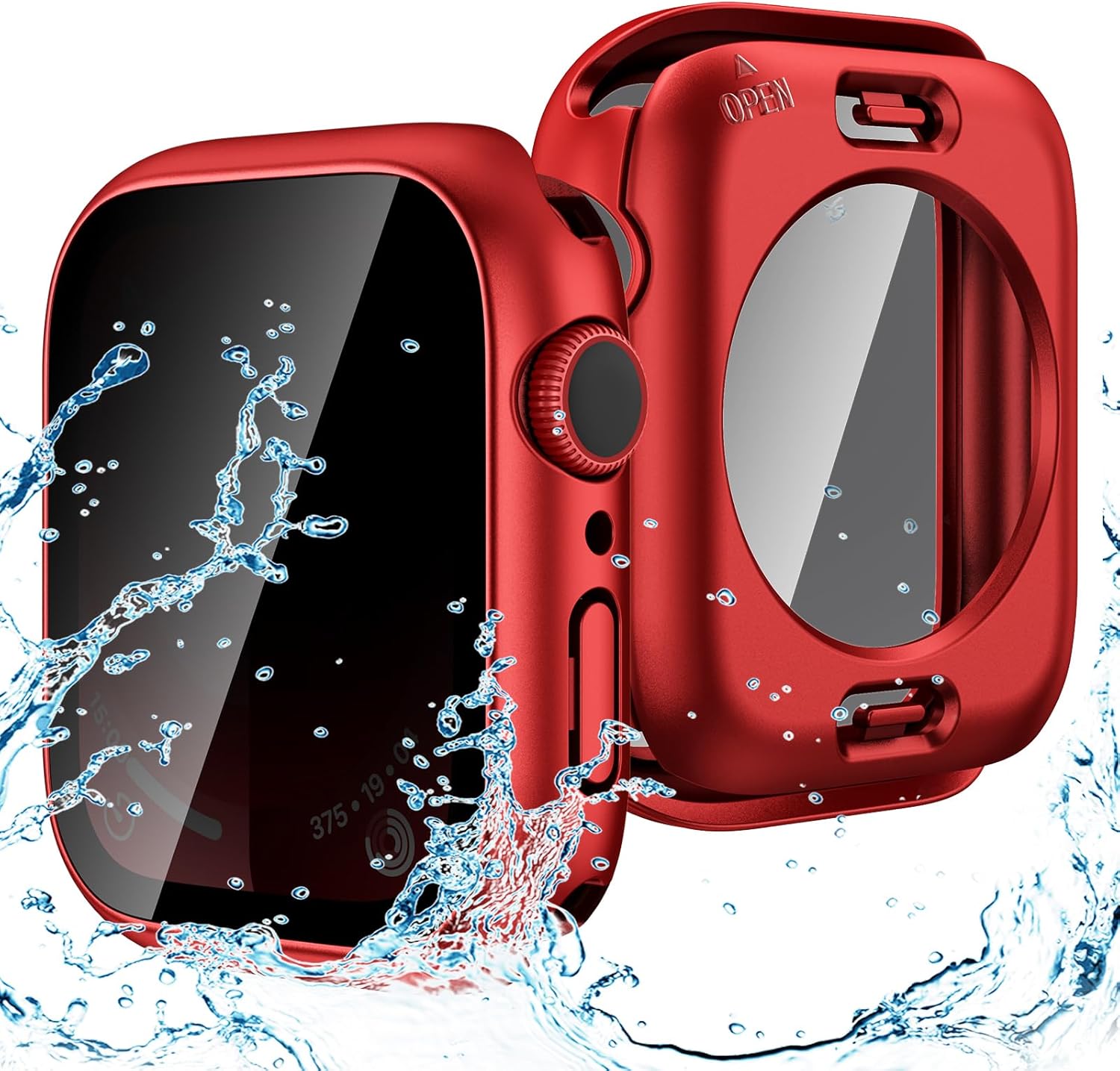 Goton 2-in-1 Waterproof Privacy Case for Apple Watch Screen Protector 44mm SE Se...