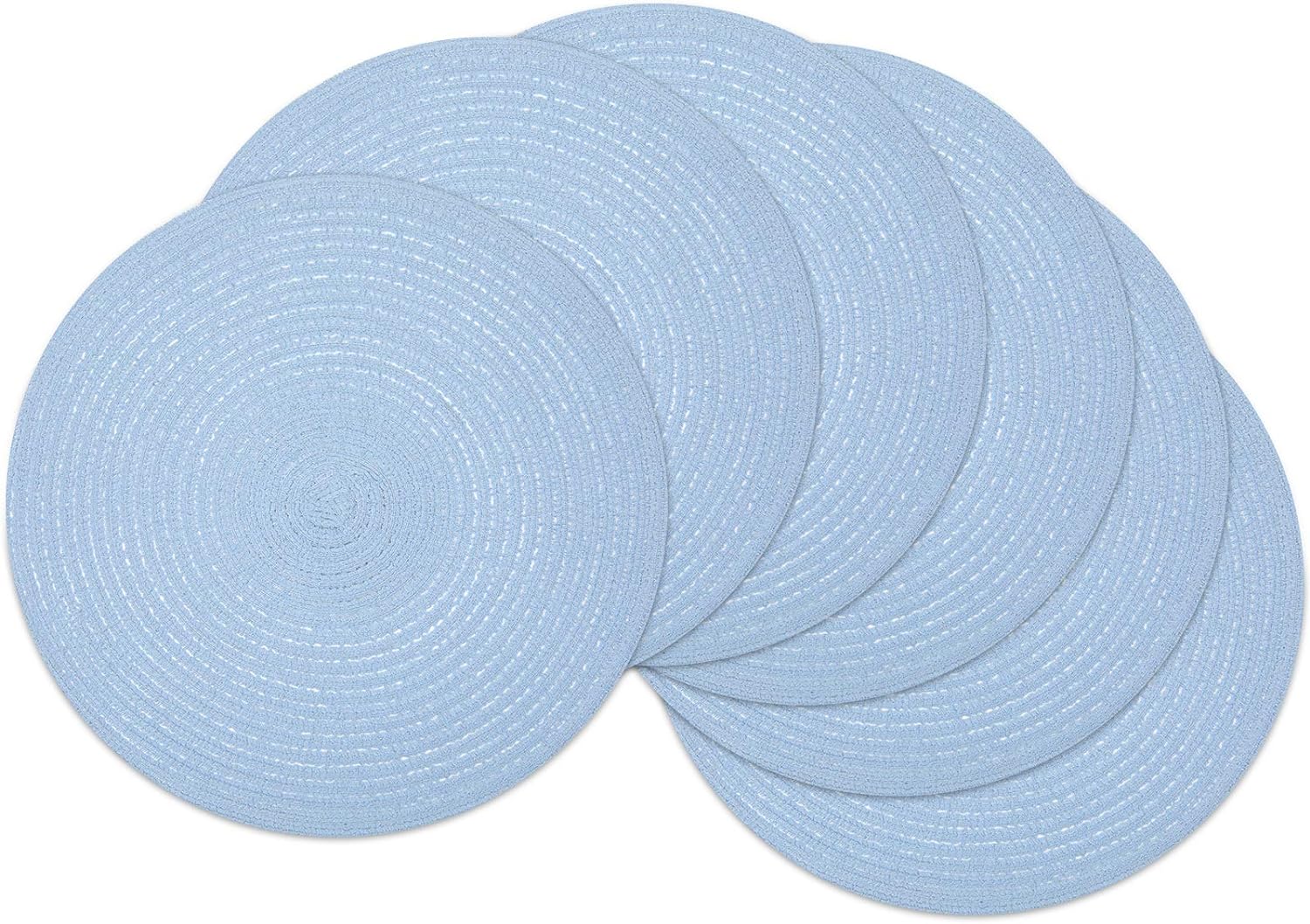 SHACOS Round Braided Placemats Set of 6 Round Table Mats for Dining Tables 15 in...