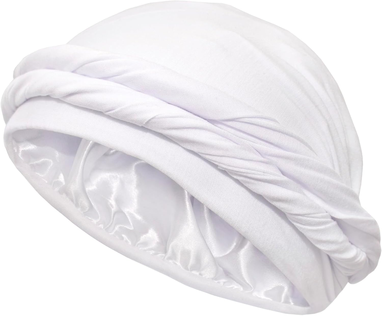 Silk Satin Lined Halo Turban Head Wrap Pre-Tied Skull Cap for Men and Women Slee...