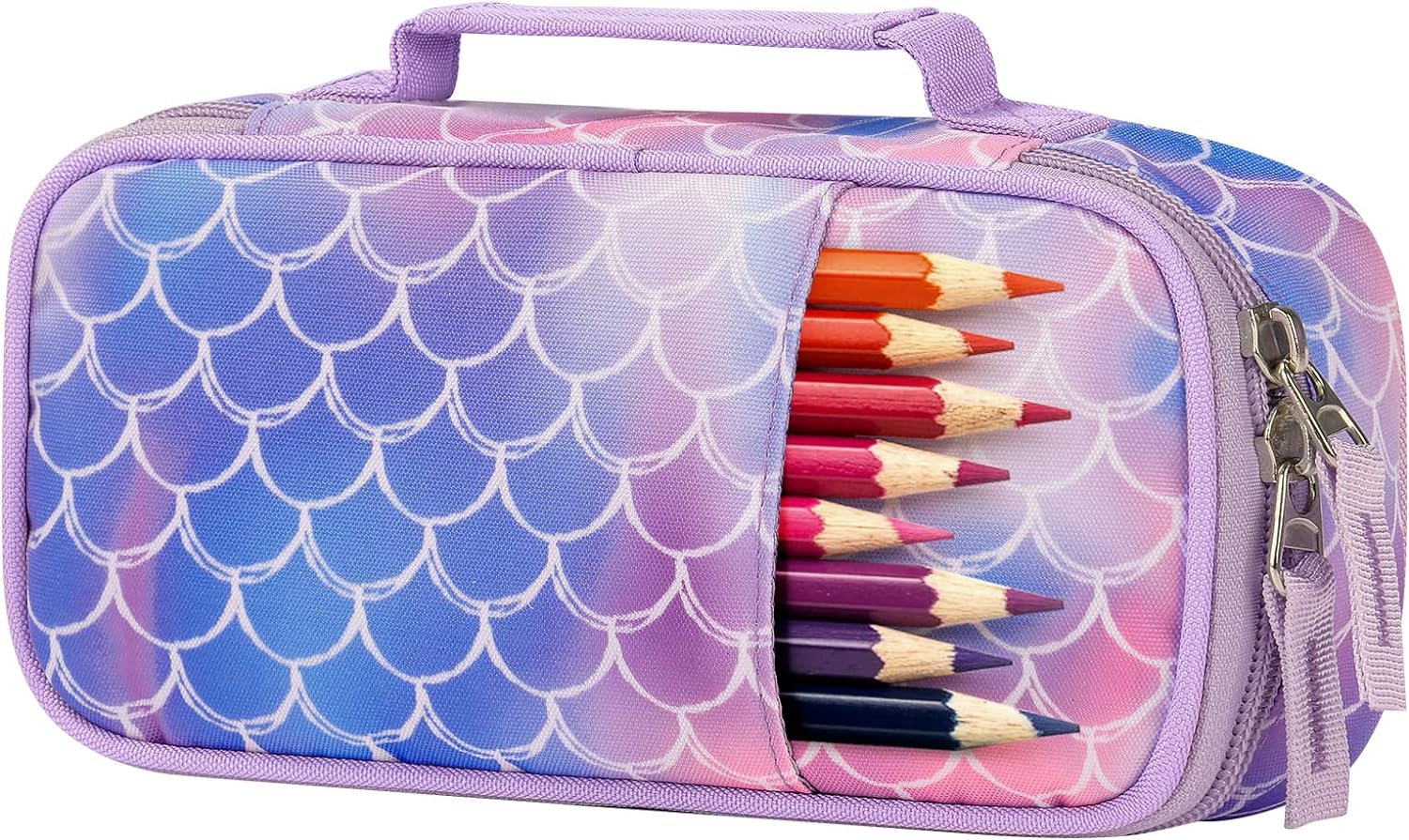 Choco Mocha Soft Pencil Case for Kids Mermaid-purple