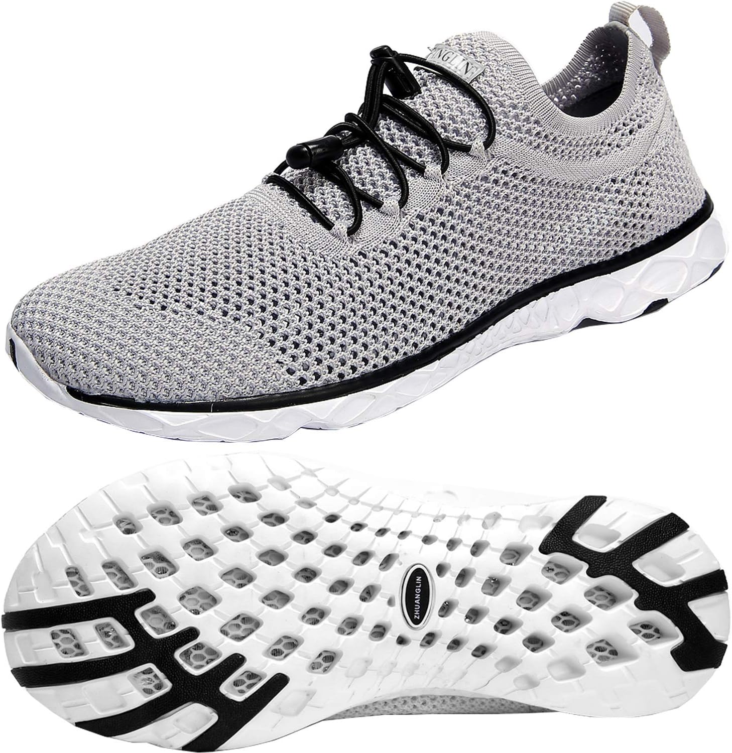 Zhuanglin Men's Quick Drying Aqua Water Shoes 8 B-lightgrey