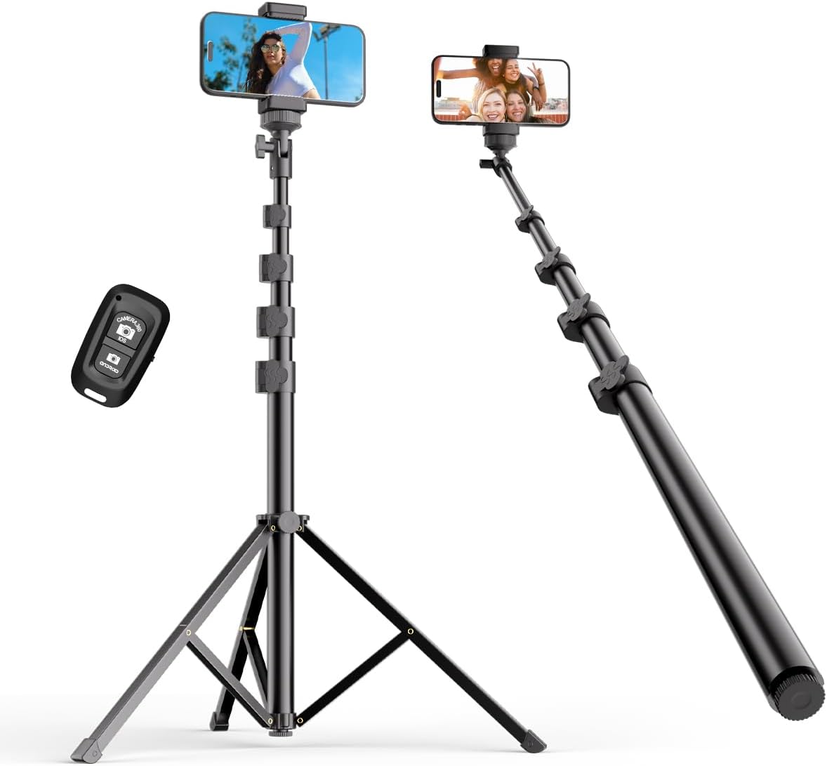 EMART 62’’ Tripod for iphone, Adjustable Cell Phone Travel Tripod Stand with Rem...