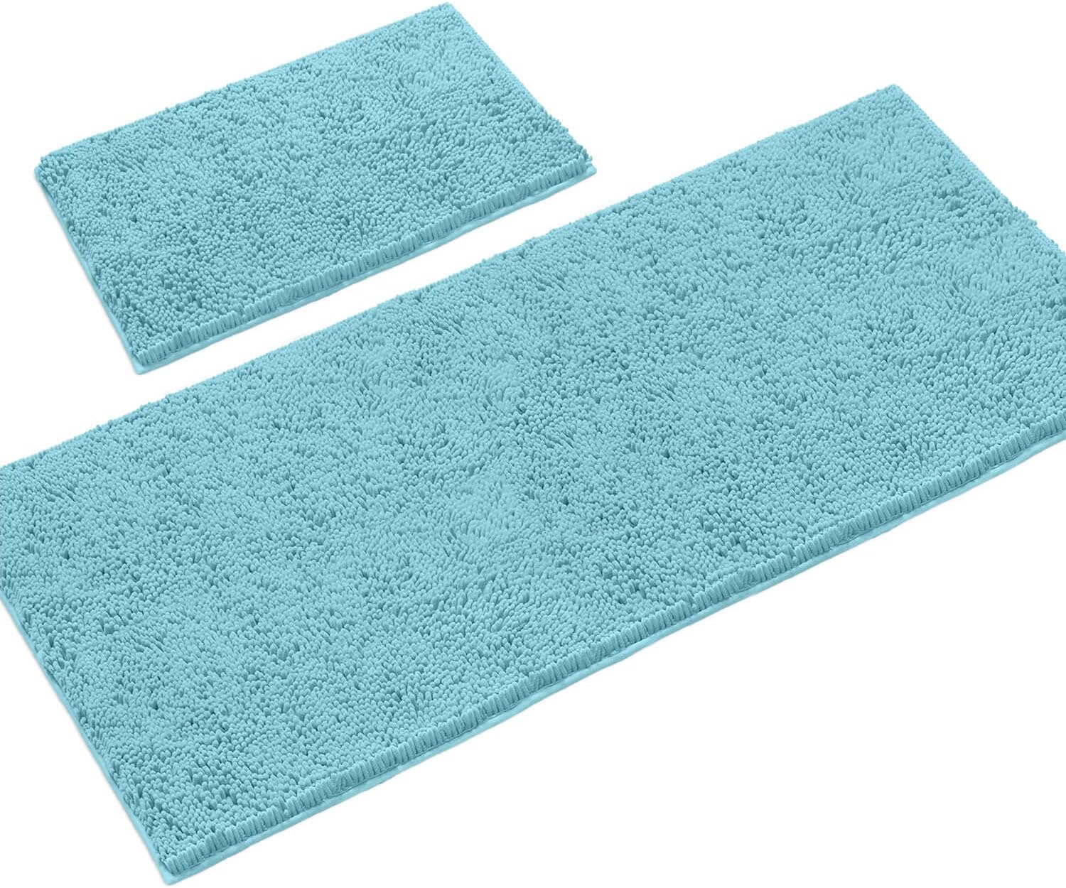 LuxUrux Bathroom Rugs 2 Piece Set–Extra-Soft Plush Bath mat Shower Bathroom Rugs...