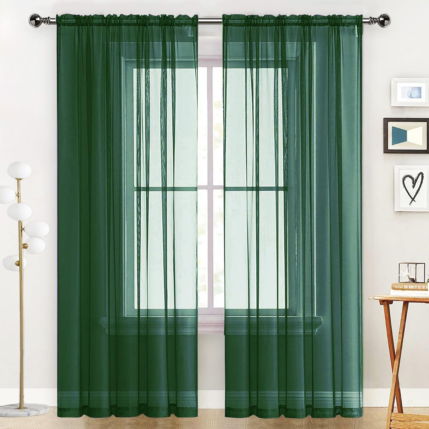 SpaceDresser Basic Rod Pocket Sheer Voile Window C...