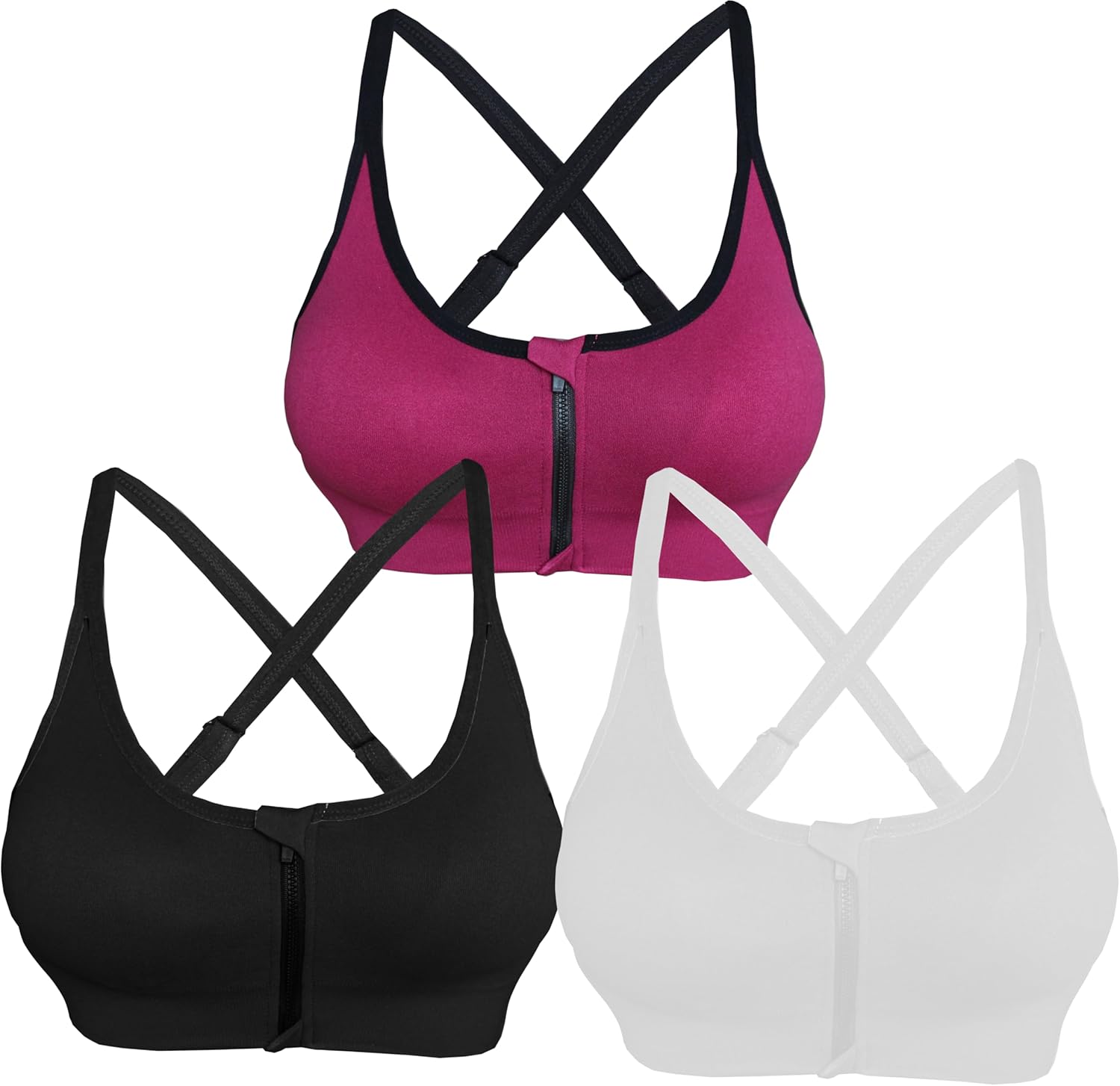 AKAMC Women's Cross Back Sport Bras,Adjustable Straps Padded Criss Cross Cropped...