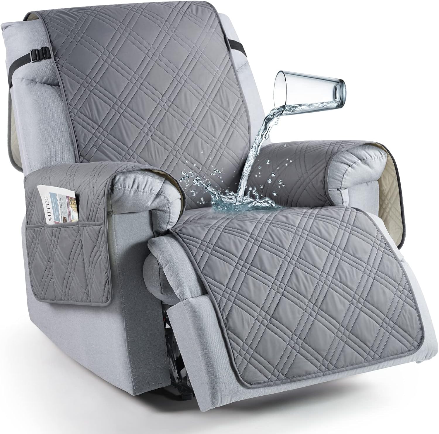 TAOCOCO 100% Waterproof Recliner Chair Cover, Non Slip Recliner Covers for Recli...