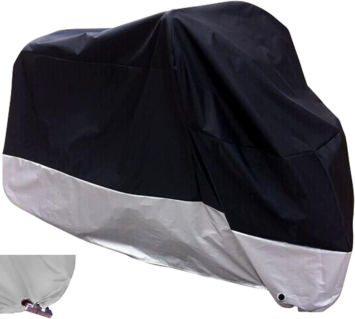XYZCTEM All Season Black Waterproof Sun Motorcycle Cover,Fits up to 116" Motors...