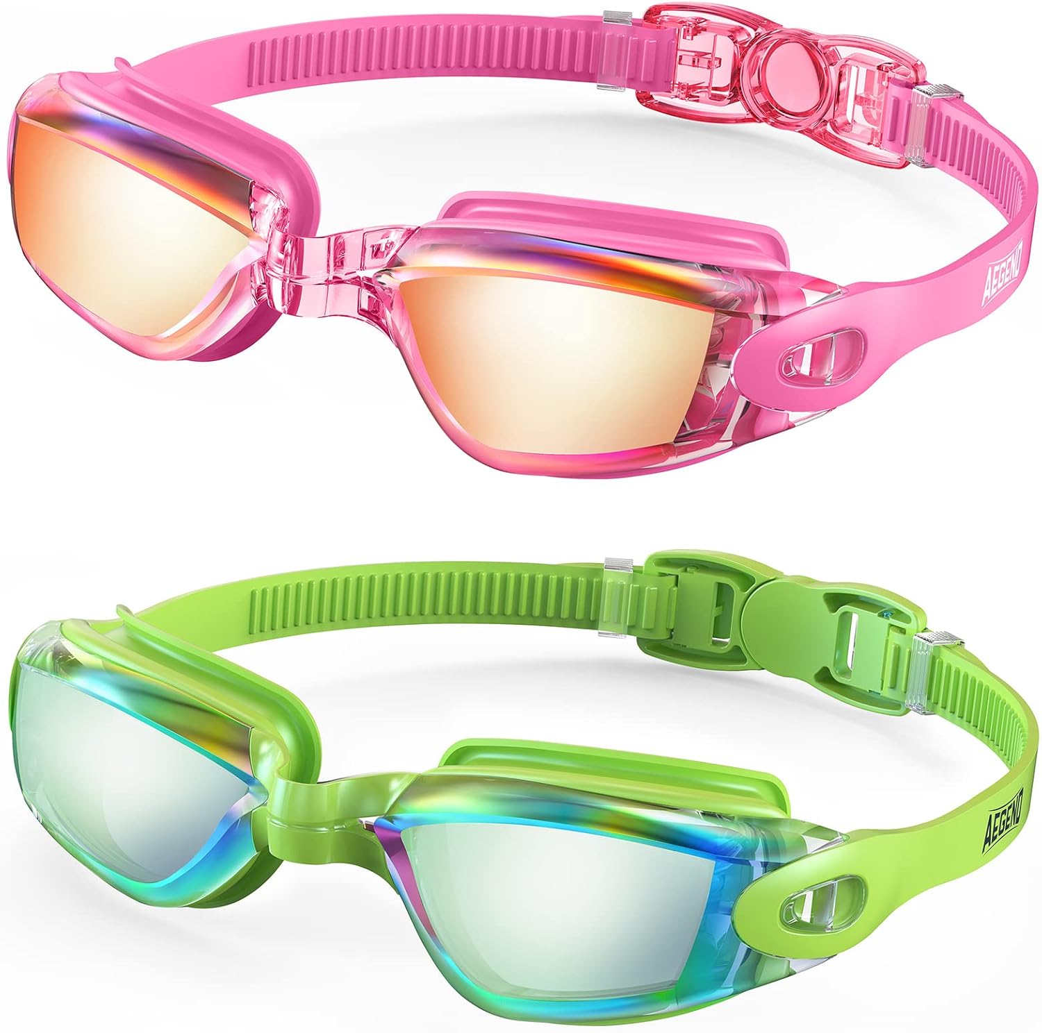 Aegend Swim Goggles, 2 Pack Swimming Goggles No Leaking Adult Men Women Youth Pi...