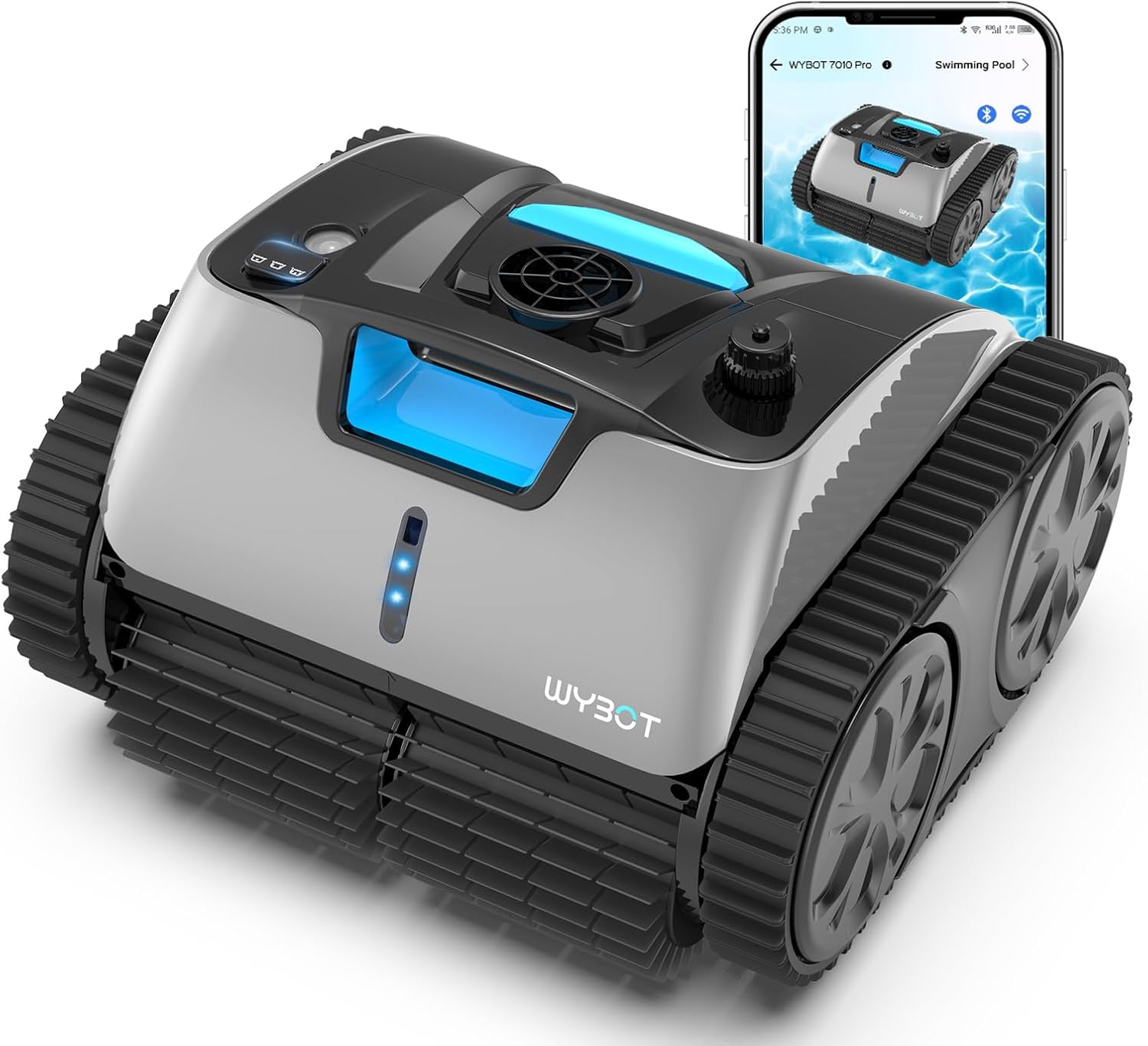 WYBOT C1 Pro Robotic Pool Cleaner with APP, Manual Mode Switching & Wall Climbin...
