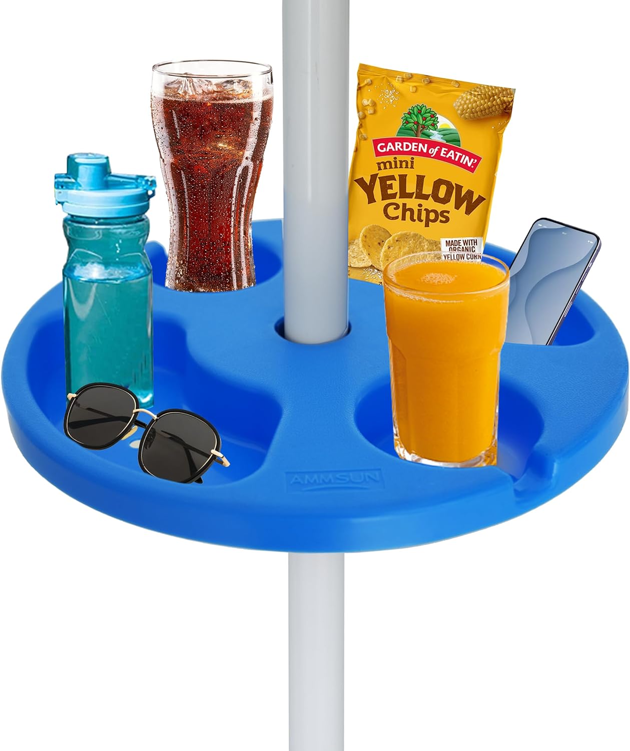 AMMSUN 13" Beach Umbrella Table Tray for Beach, Patio, Garden, Swimming Pool wit...