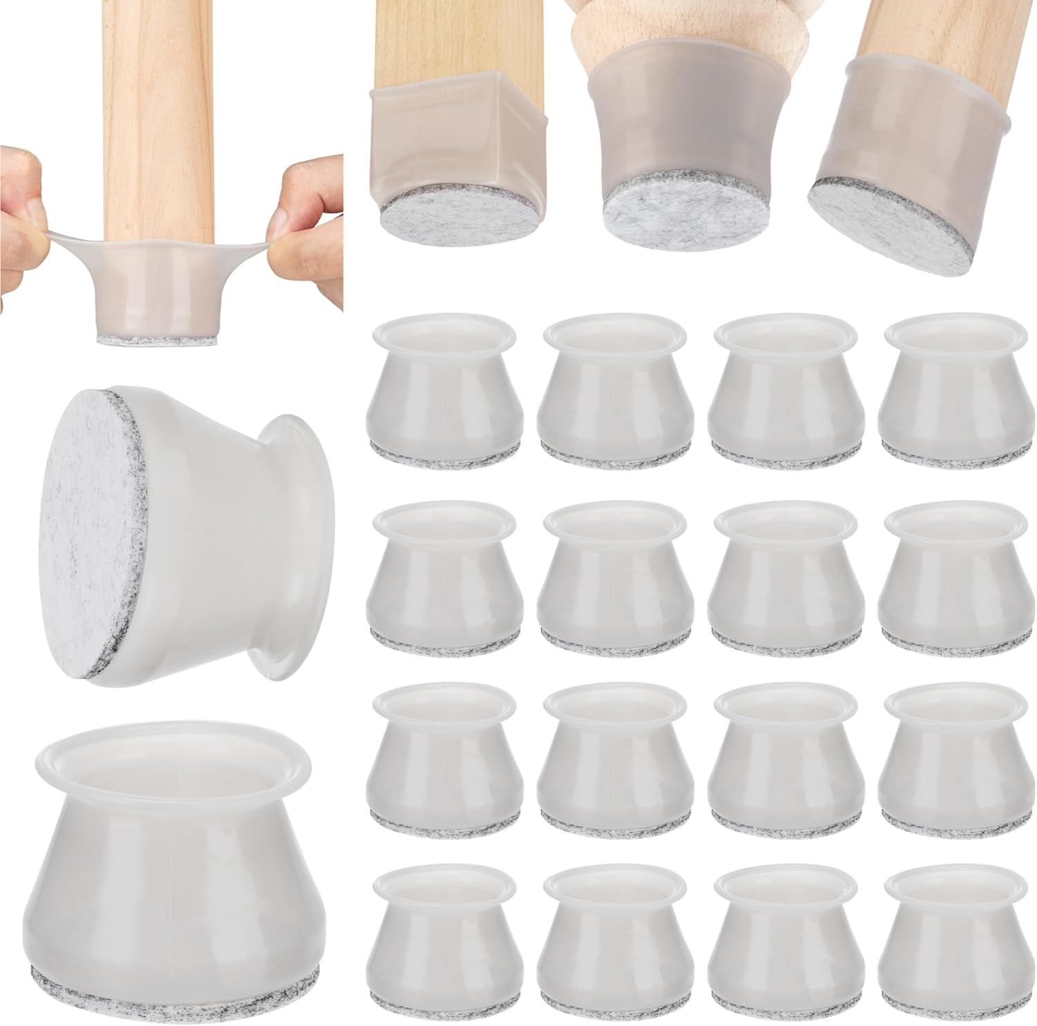Aneaseit Chair Leg Floor Protectors - Silicone and Wool Felt Furniture Feet Cove...
