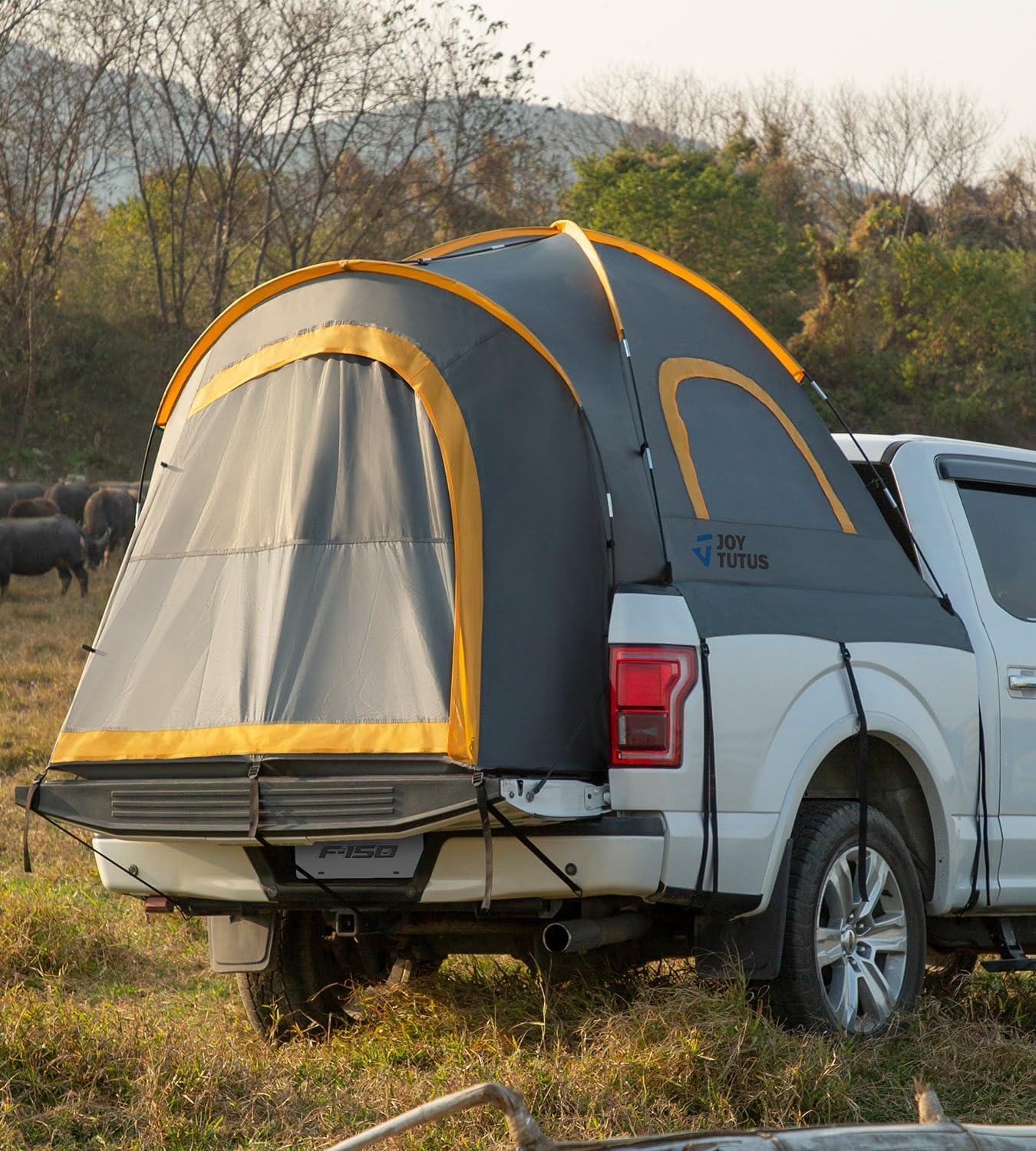 JOYTUTUS Truck Bed Tent with Rainfly, Portable Pickup Truck Tent 5.5ft-6ft Fiber...