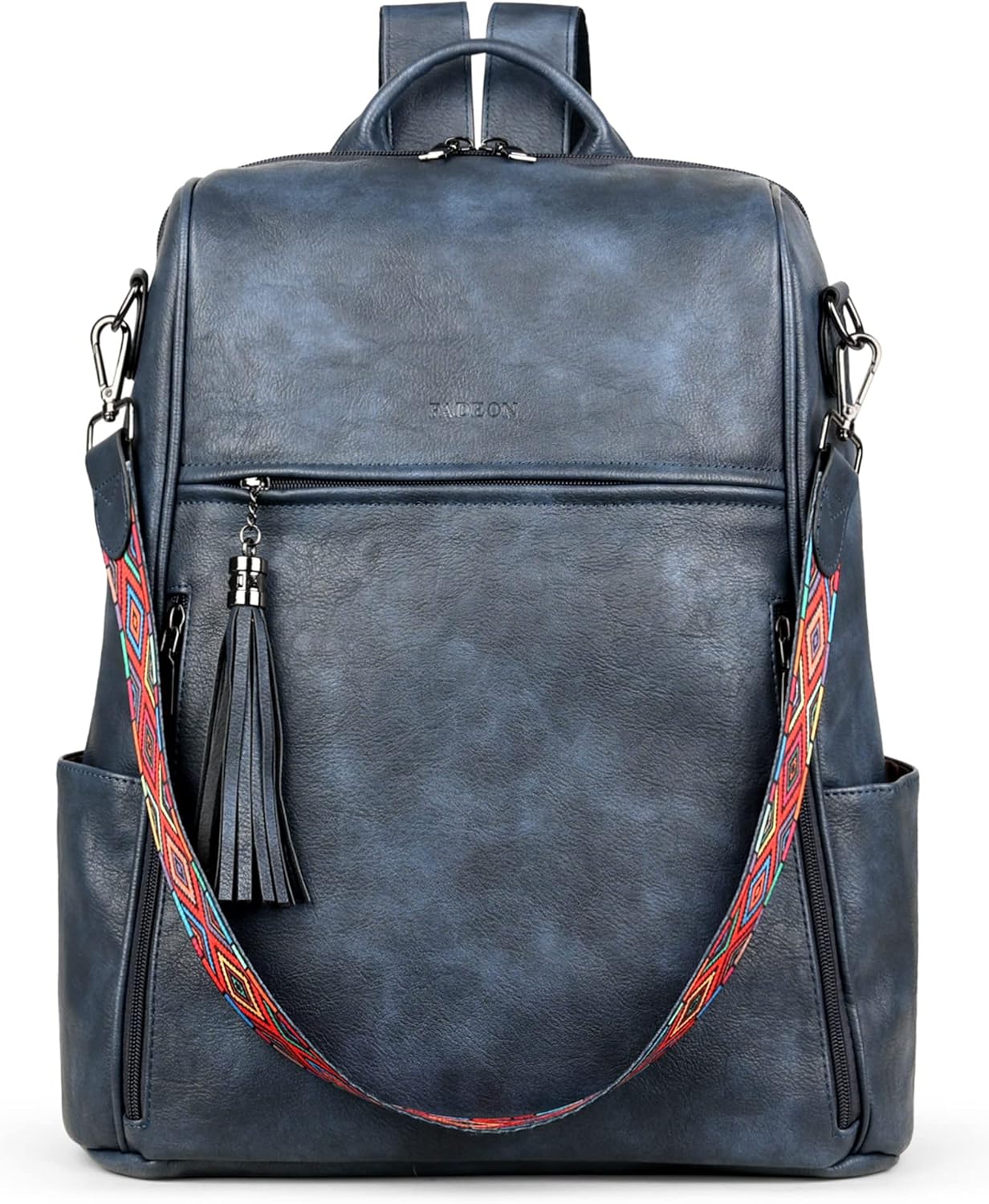FADEON Laptop Backpack Purse for Women Large Designer PU Leather Laptop Bag, Lad...