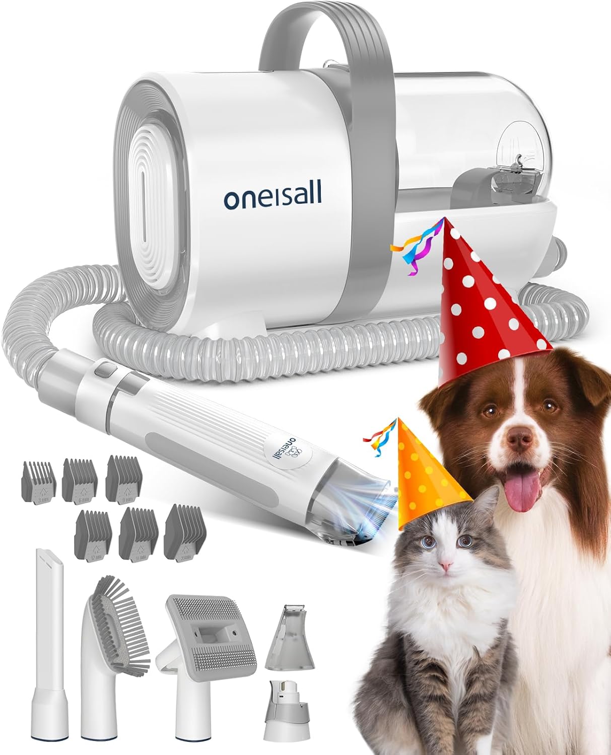 oneisall Dog Hair Vacuum & Dog Grooming Kit, Pet G...
