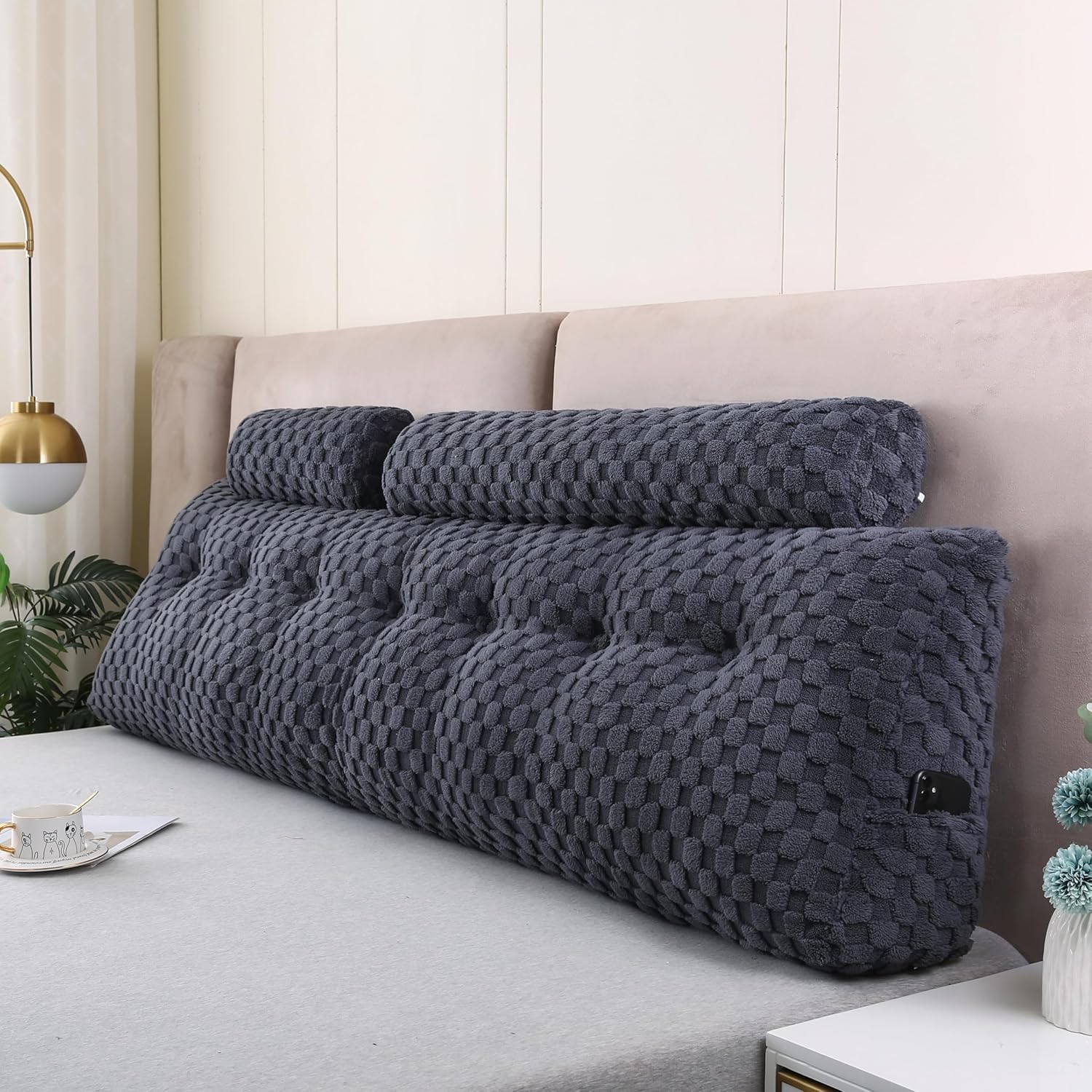 Wedge Headboard Pillows + A Long and Short Head Roll Pillows Bed Wedge Pillow fo...