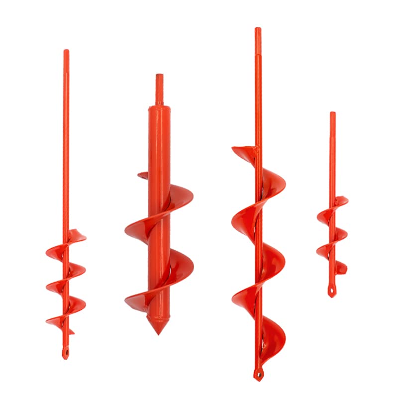 Auger Drill Bit for Planting Set of 4, Garden Ground Earth Spiral Drill Bit for...