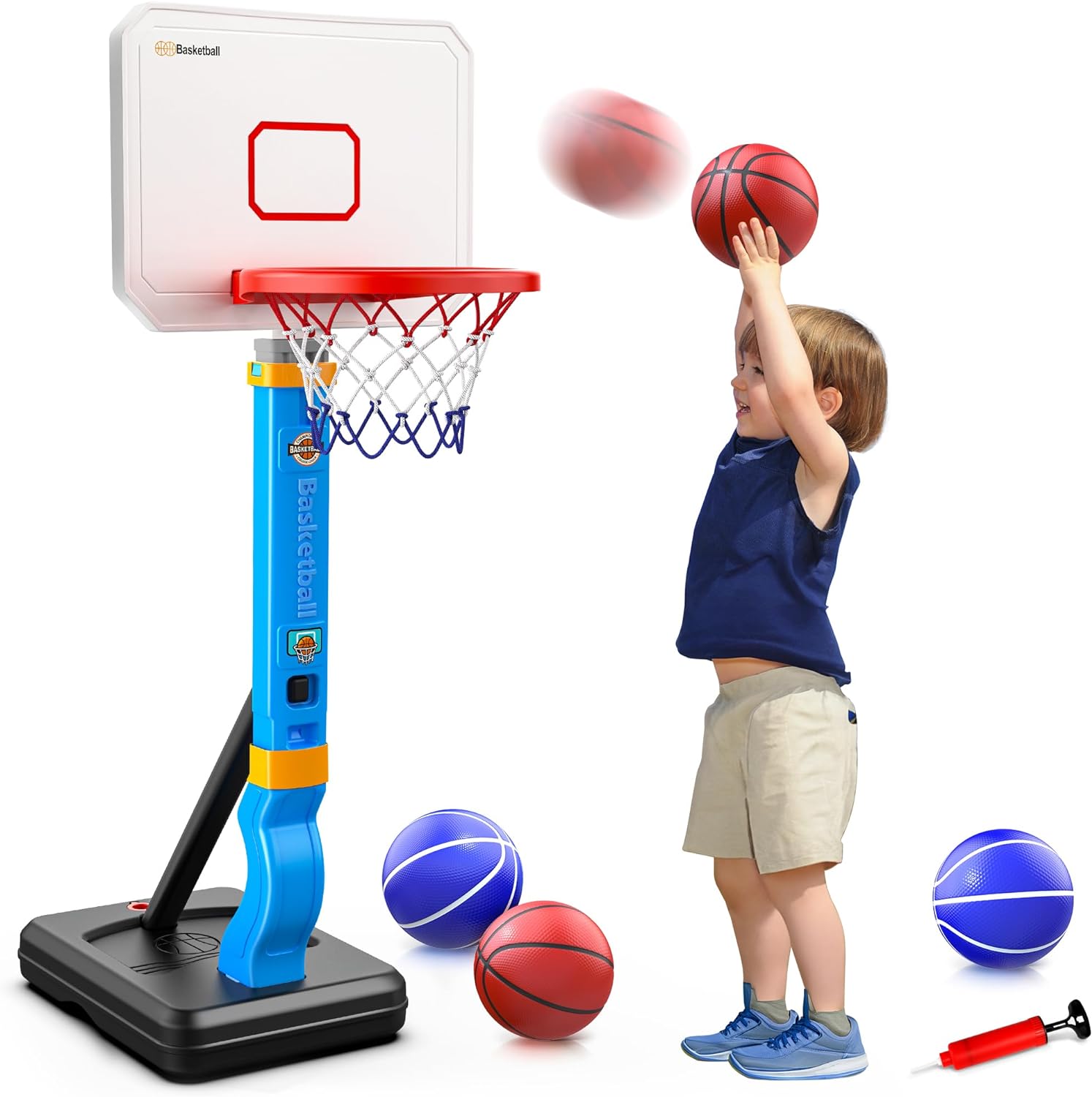 HopeRock Toddler Basketball Hoop, Pool Basketball Hoop for Kids 2-8, Height Adju...