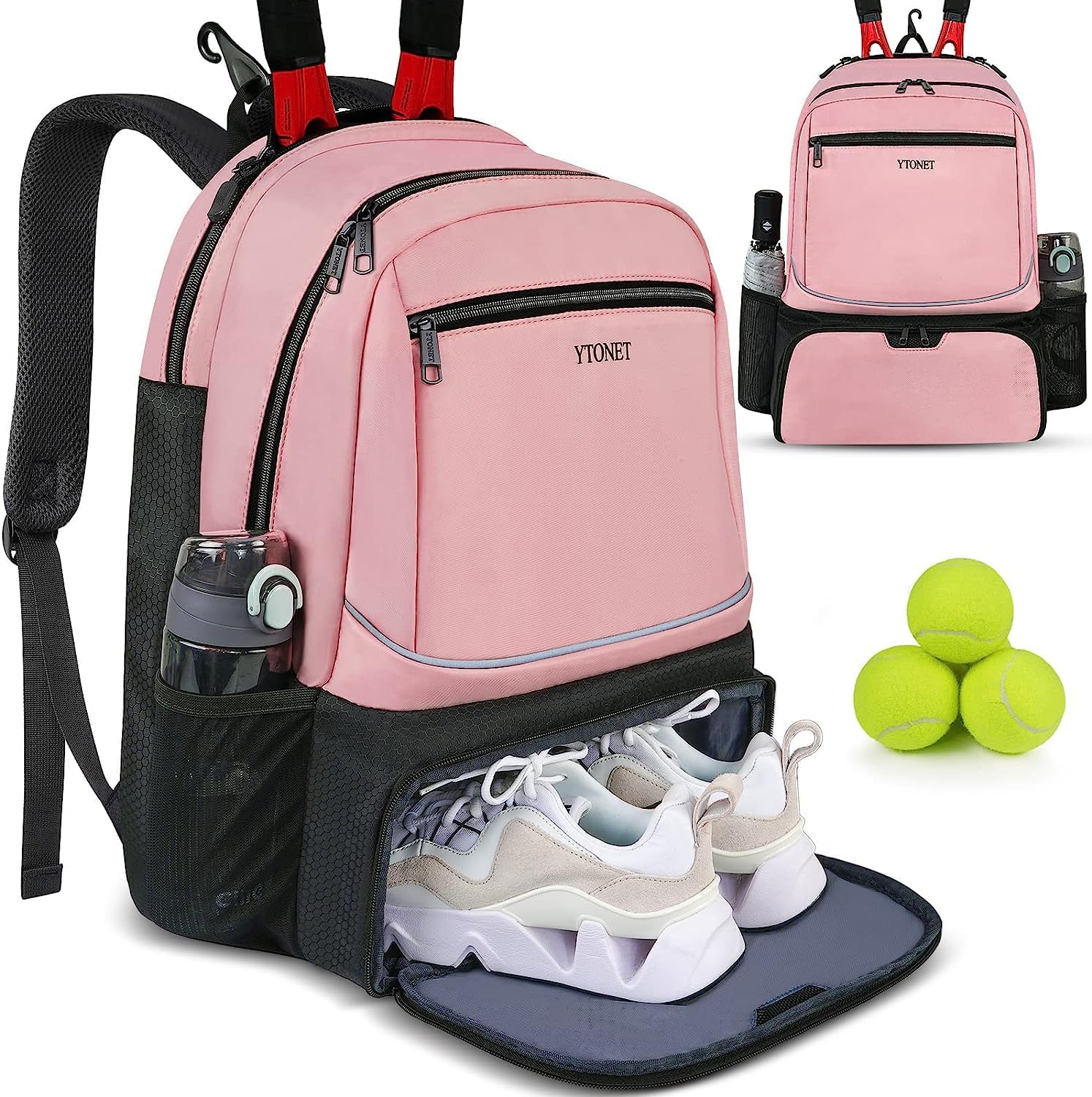 Ytonet Tennis Bag Tennis Backpack for Women Men 2 Rackets with Insulated Pocket...