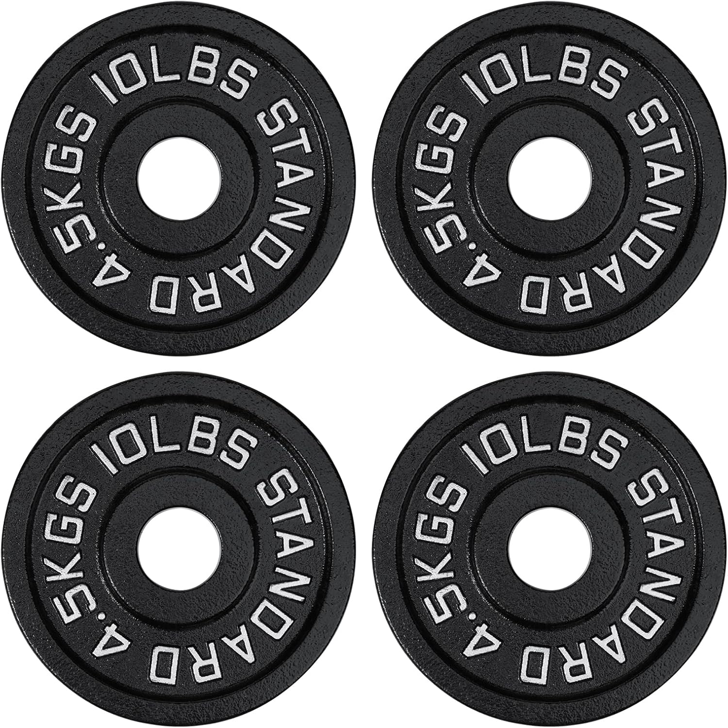 Cast Iron 2-Inch Olympic Weight Plates Set for Strength Training, Weightlifting...