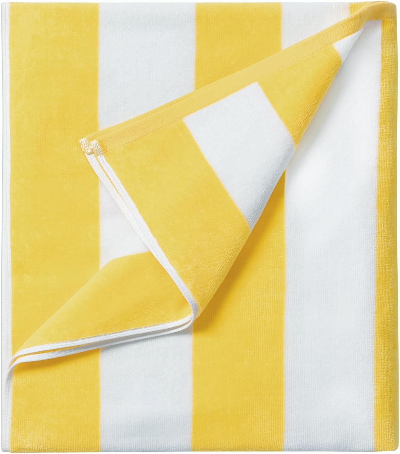 Plush Oversized Beach Towel - Large Cotton Thick 36 x 70 Inch Striped Pool Towel...