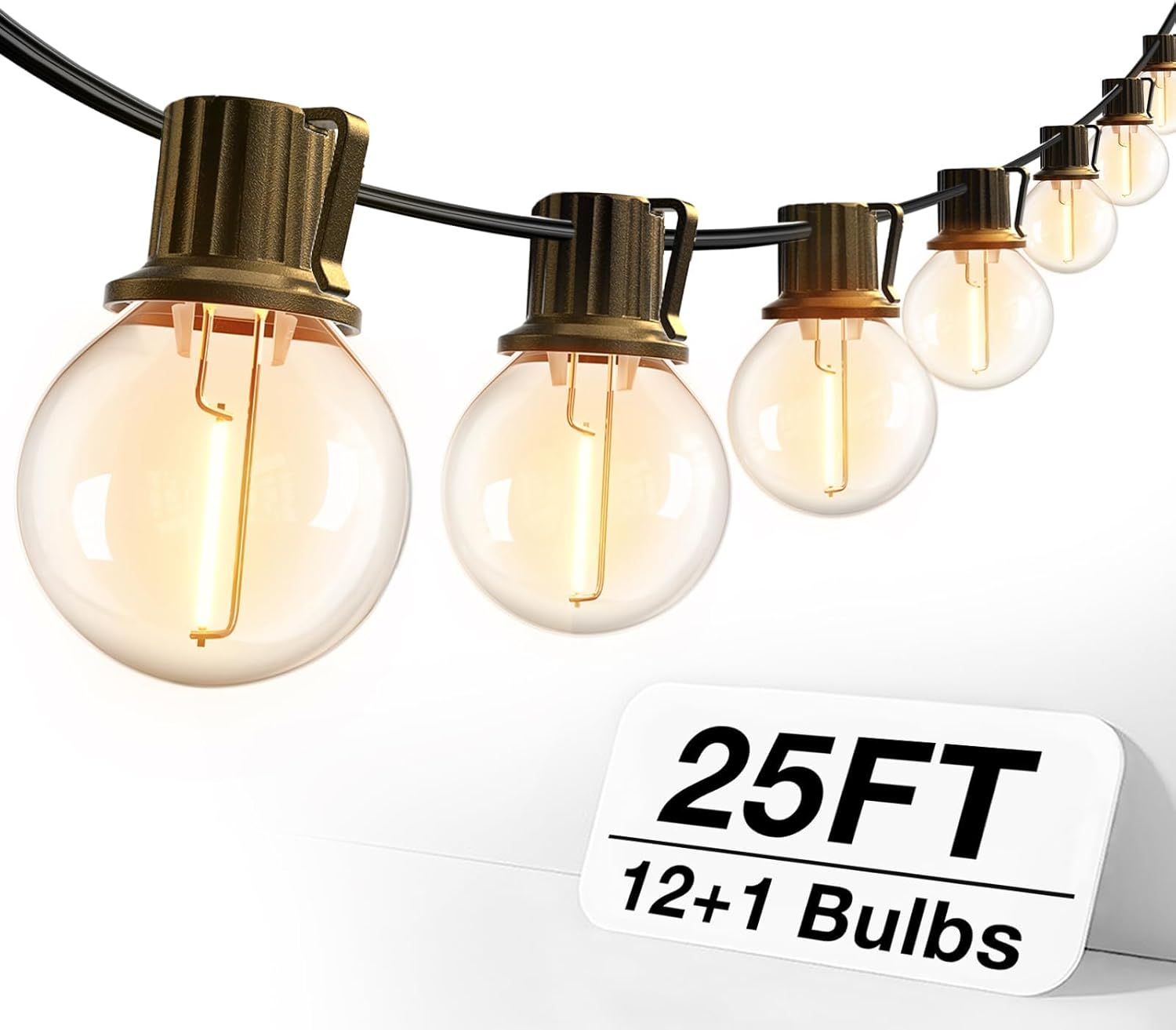 addlon 25FT Outdoor String Lights, G40 Globe LED Patio Lights Waterproof with 13...