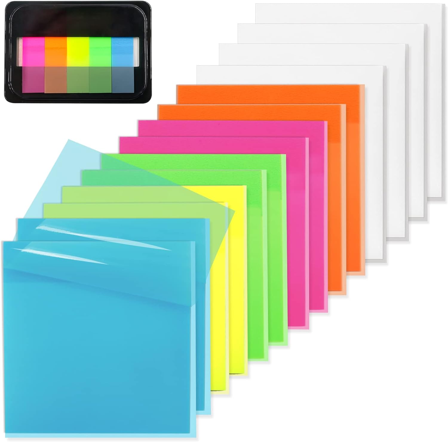 800 Sheets Transparent Sticky Notes, 3x3 Inch 14 Pads Self-Adhesive Translucent...