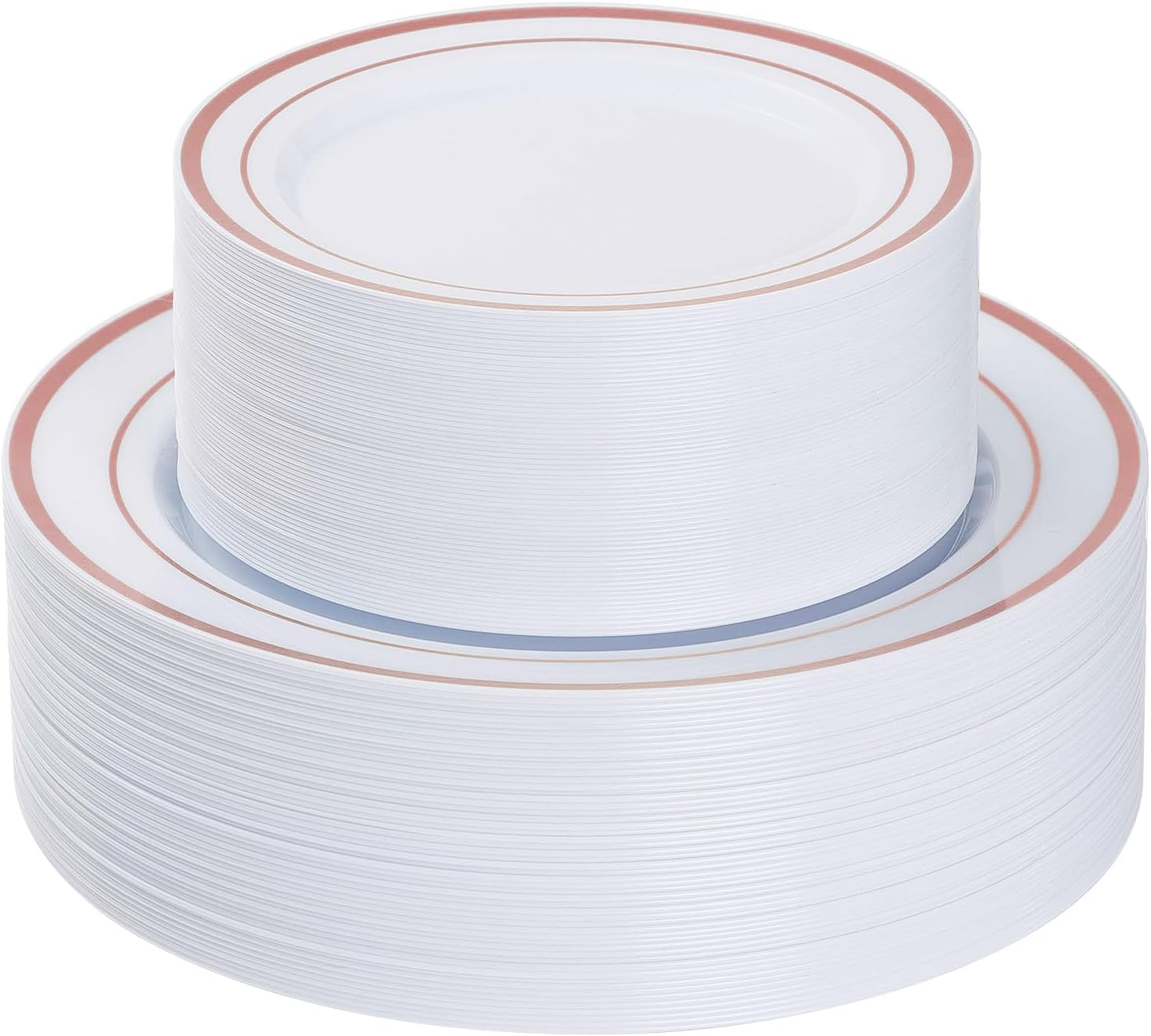 Goodluck 120PCS Rose Gold Plastic Plates, Heavy Duty Disposable Gold Plates with...