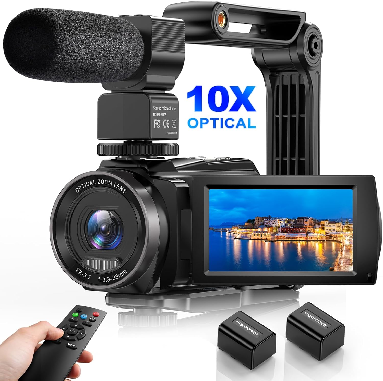 5K Video Camera Camcorder, 10X Optical Zoom 48MP U...