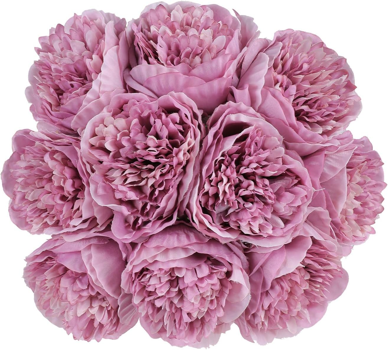 U'Artlines Artificial Peony Silk Flower with Stems 10pcs Real Look Vintage Peoni...