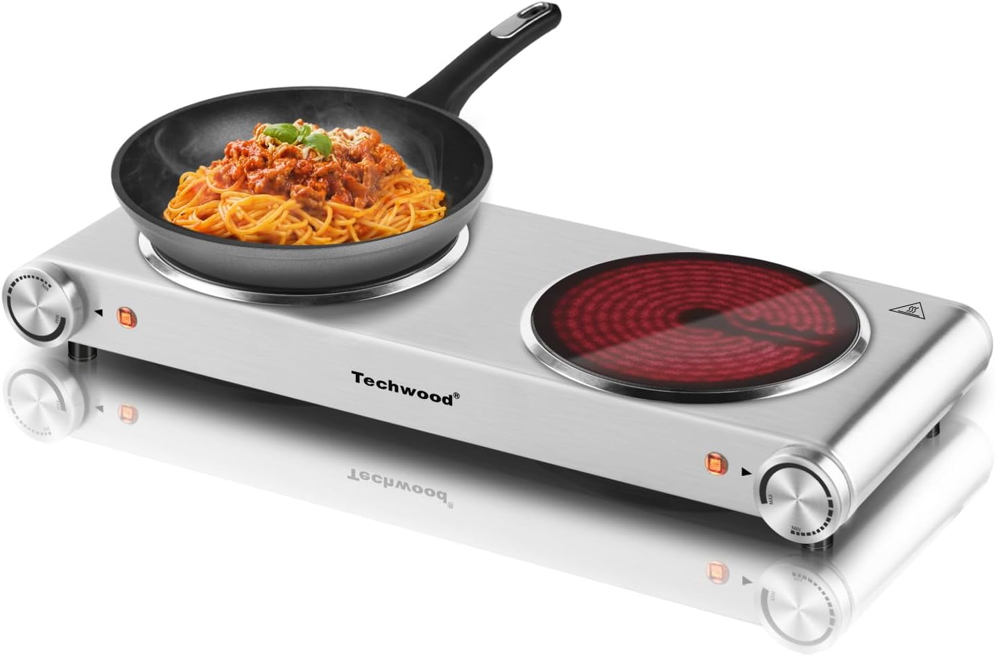Hot Plate, Techwood Electric Stove Countertop Double Burners for Cooking Infrare...