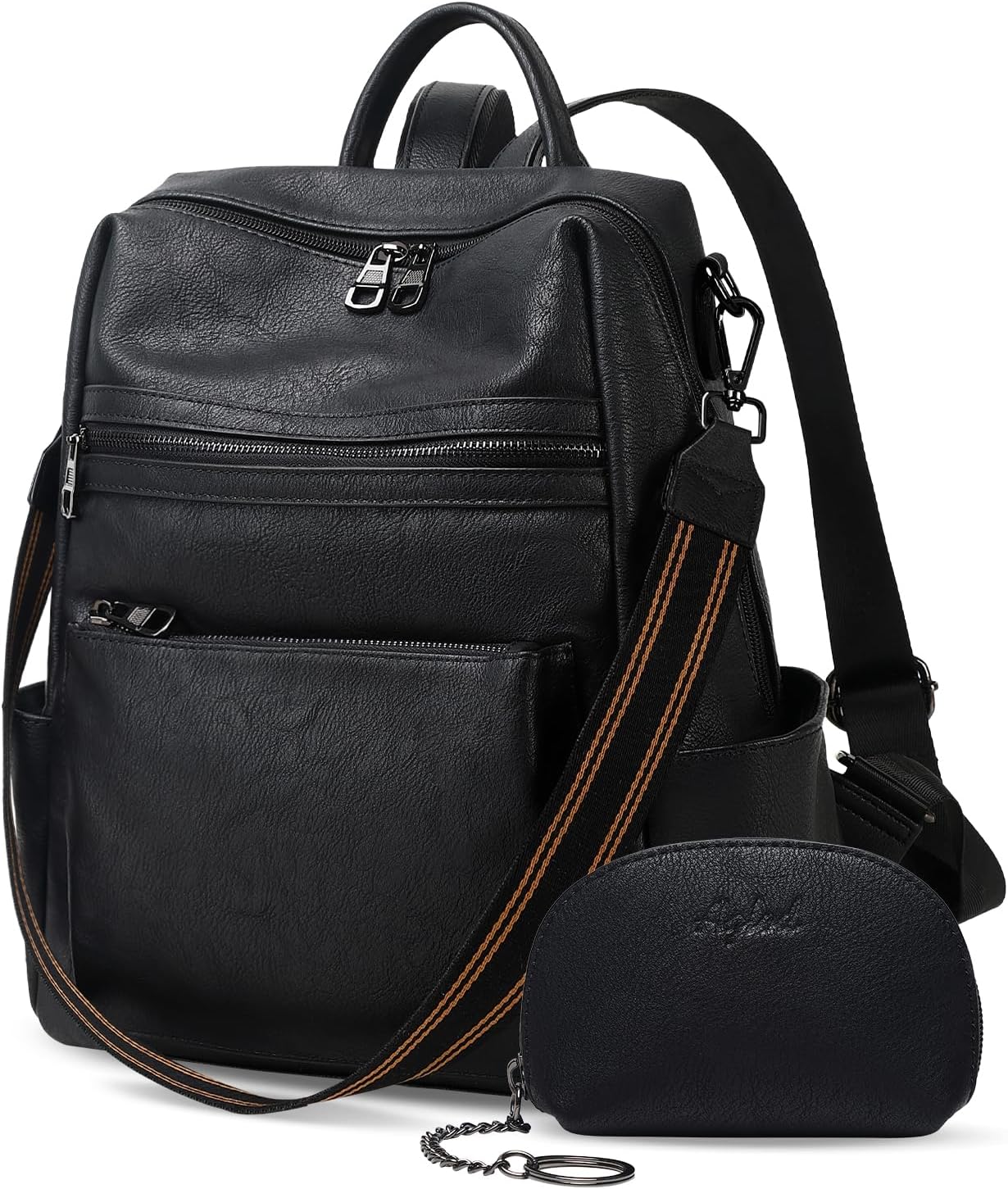 Leather Backpack Purse for Women Designer Ladies Shoulder Bag Fashion Faux Work...