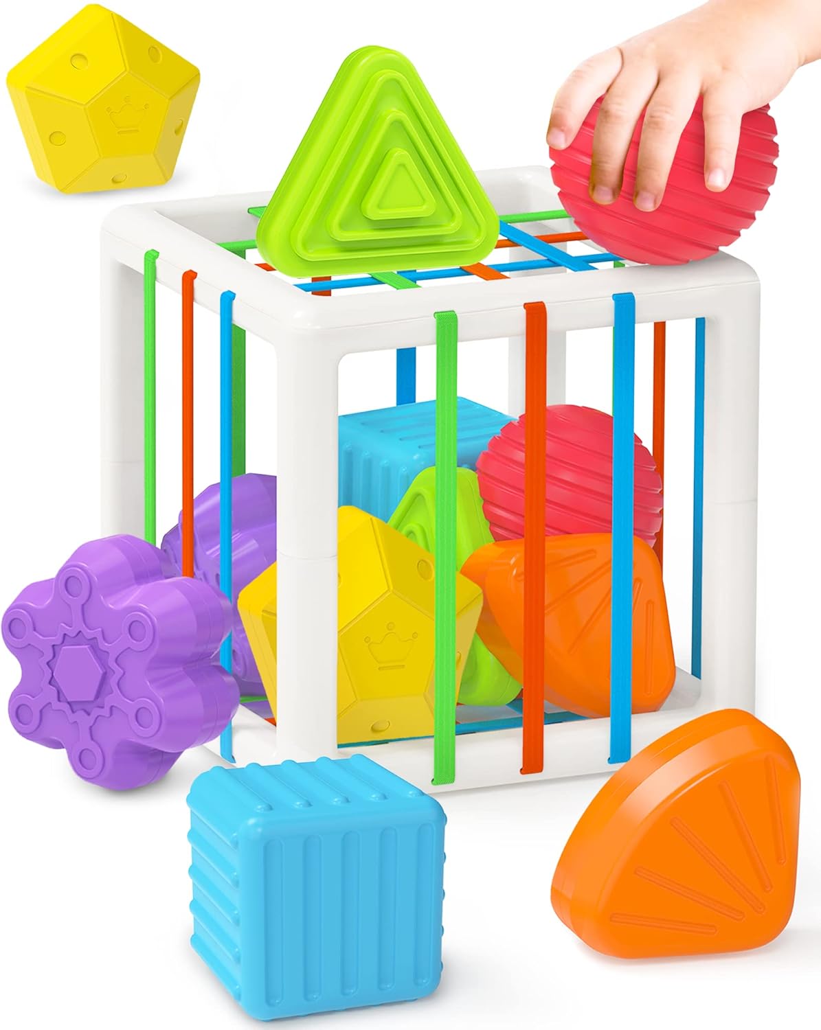 Montessori Toys for 1 Year Old Boys Girls, Baby Sorter Toy Colorful Cube, 1 Year...
