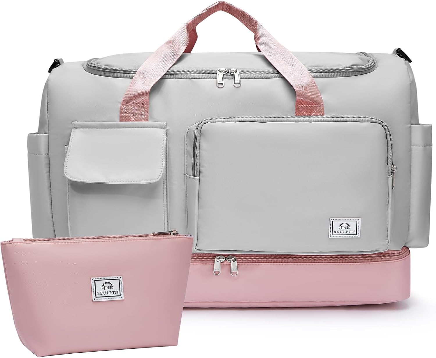 Small Gym Bag for Women, Travel Duffle Bag Carry On Weekender Bag with Shoe Comp...