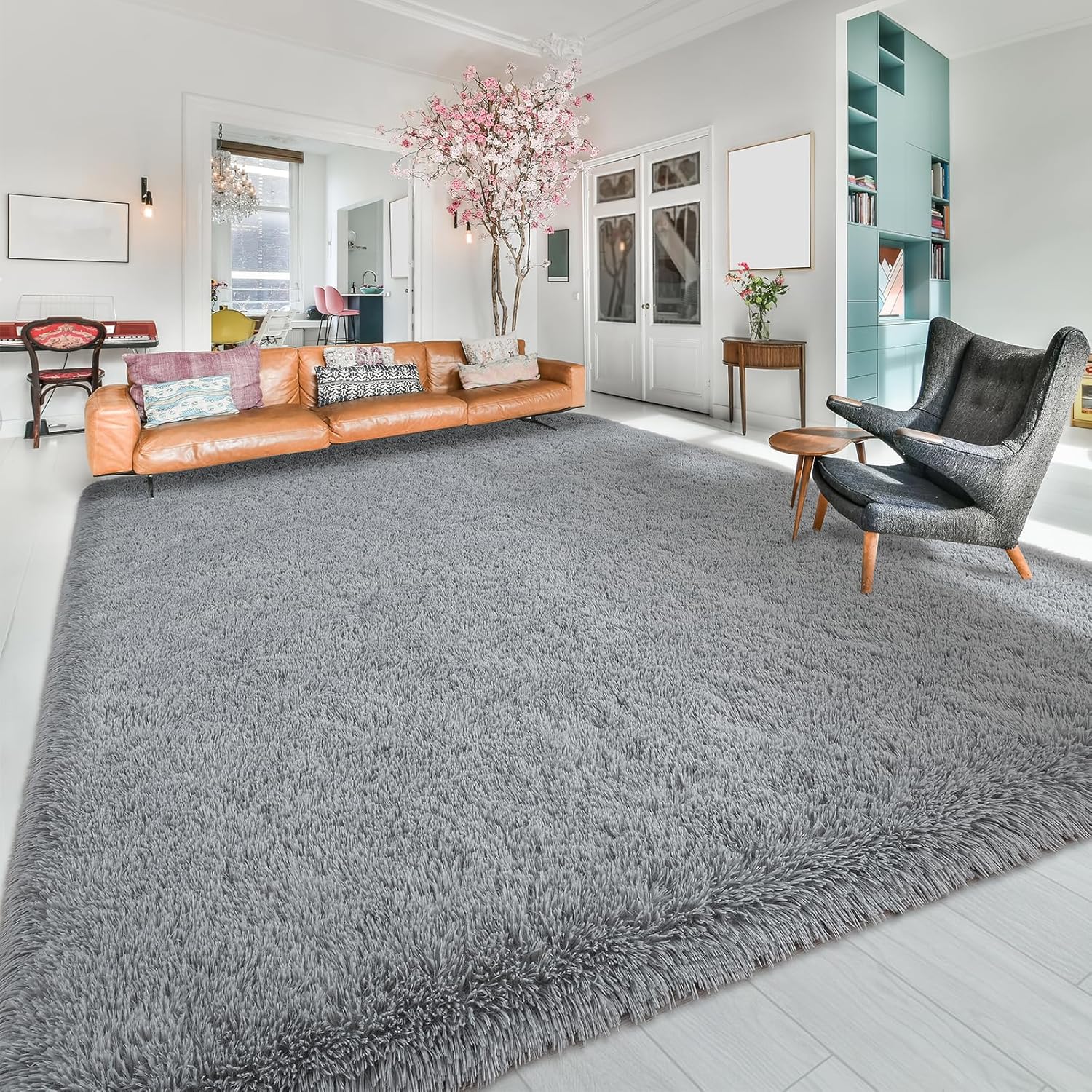 Softlife Rug for Living Room 5.3x7.6 Feet Area Rug for Bedroom Super Soft Shaggy...