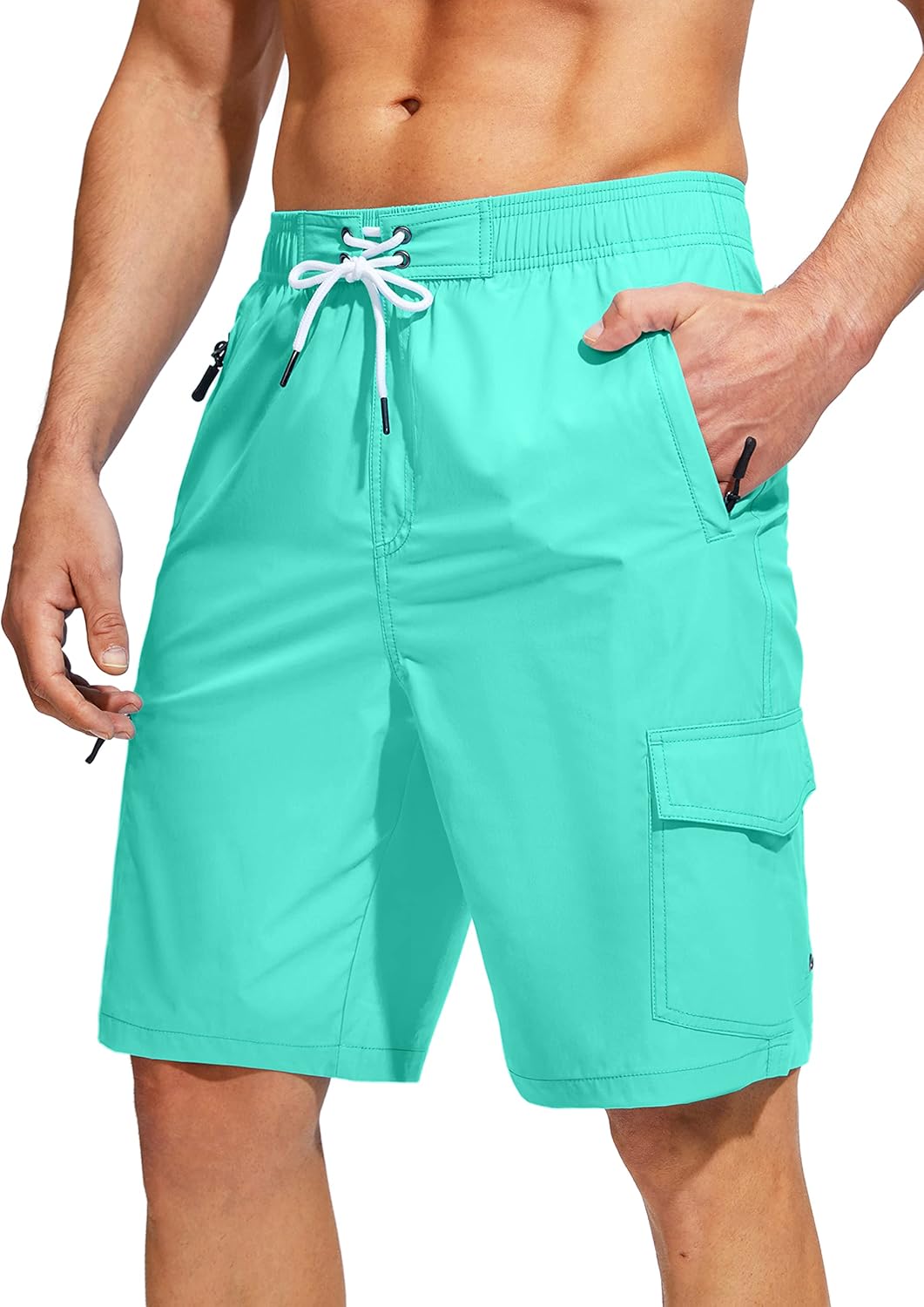 Men's Swim Trunks Quick Dry Board Shorts with 5 Pockets Swimsuit Swimwear for Me...