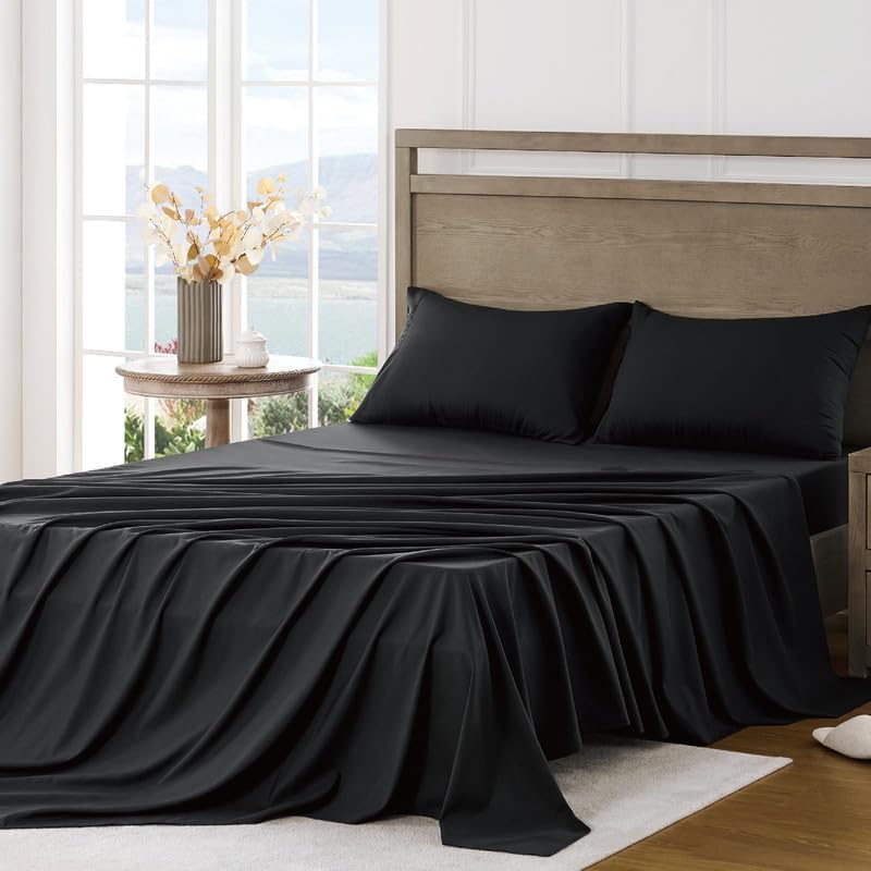 Queen Sheet Set - Ultra Soft Sheets for Queen Size Bed - Brushed Microfiber - De...