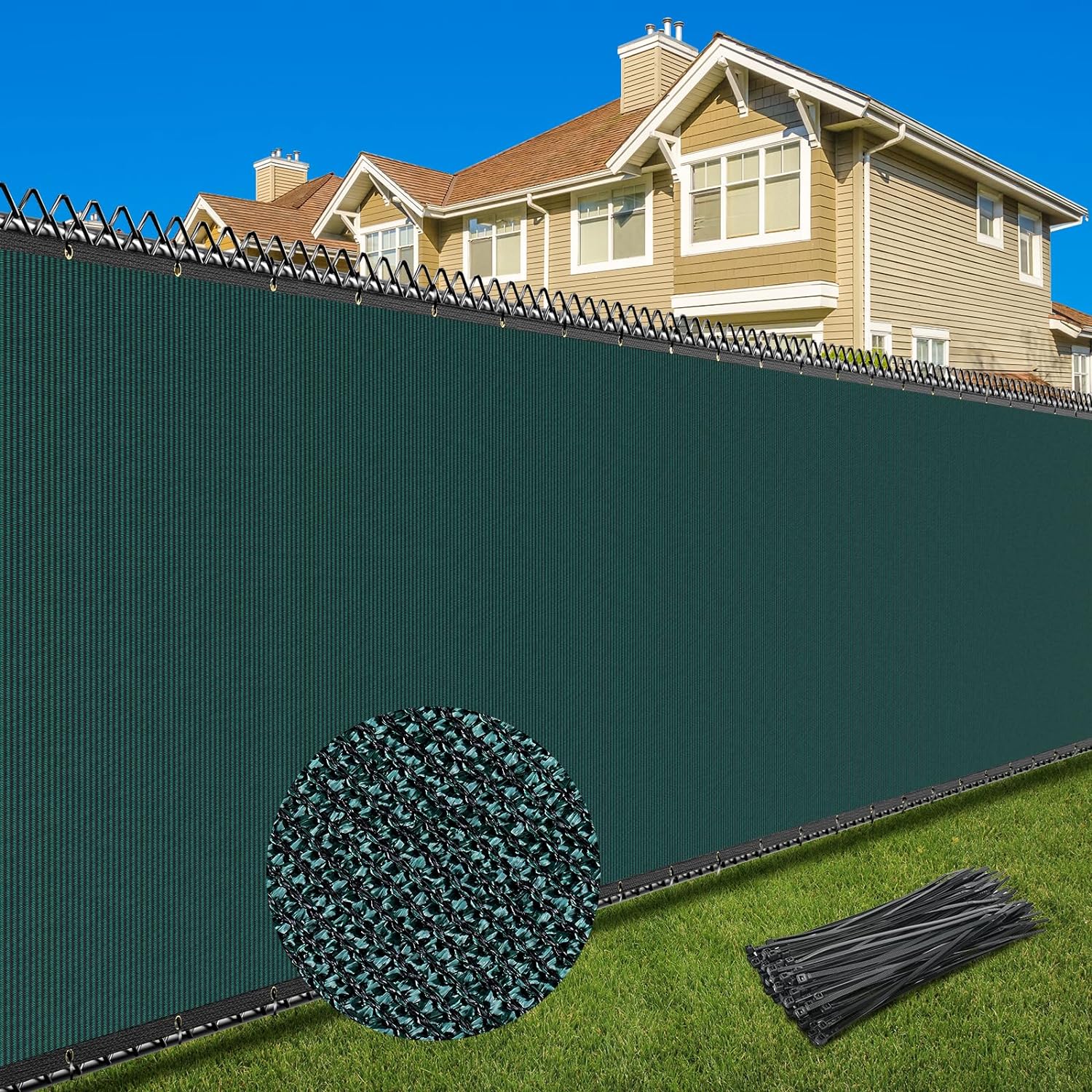 4X25FT Privacy Screen Fence, Heavy Duty Fencing Shade Cover, 170GSM 90% Blockage...